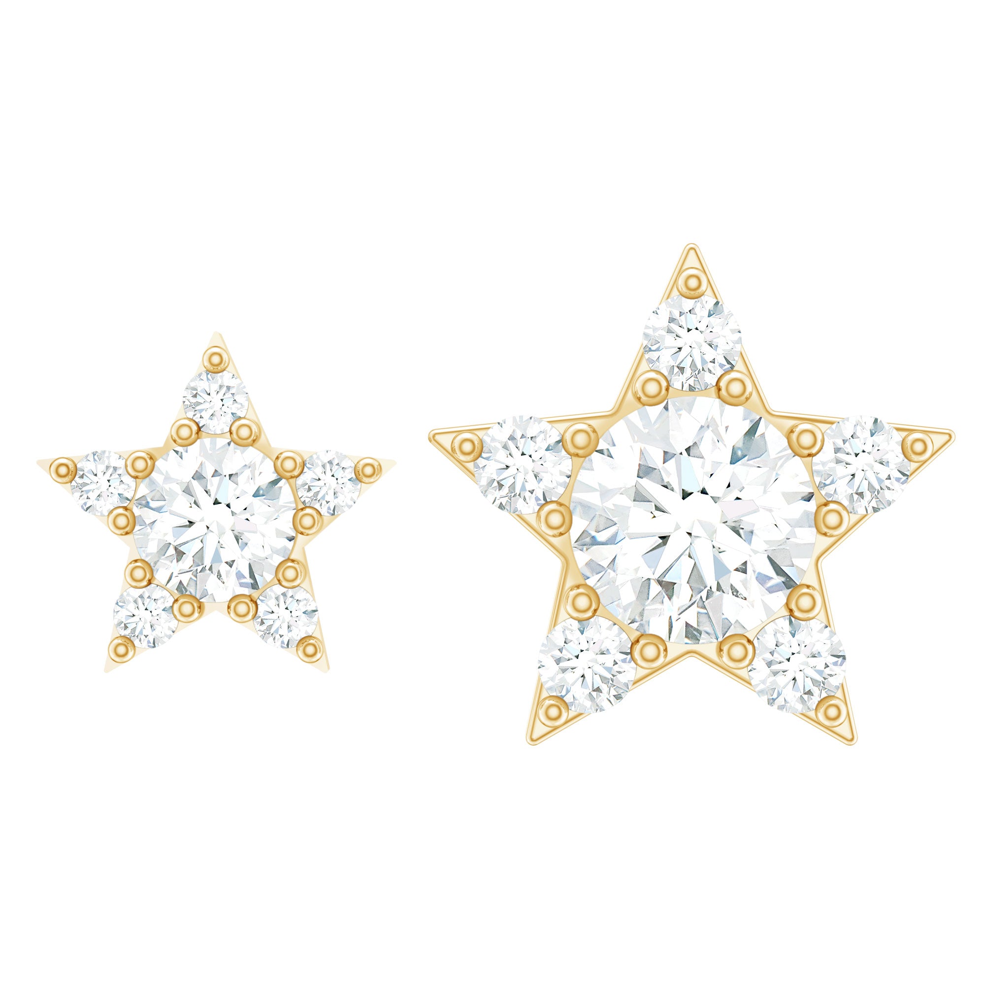 Minimalist Diamond Star Earring for Tragus Piercing Lab - ( EF-VS ) - Rosec Jewels