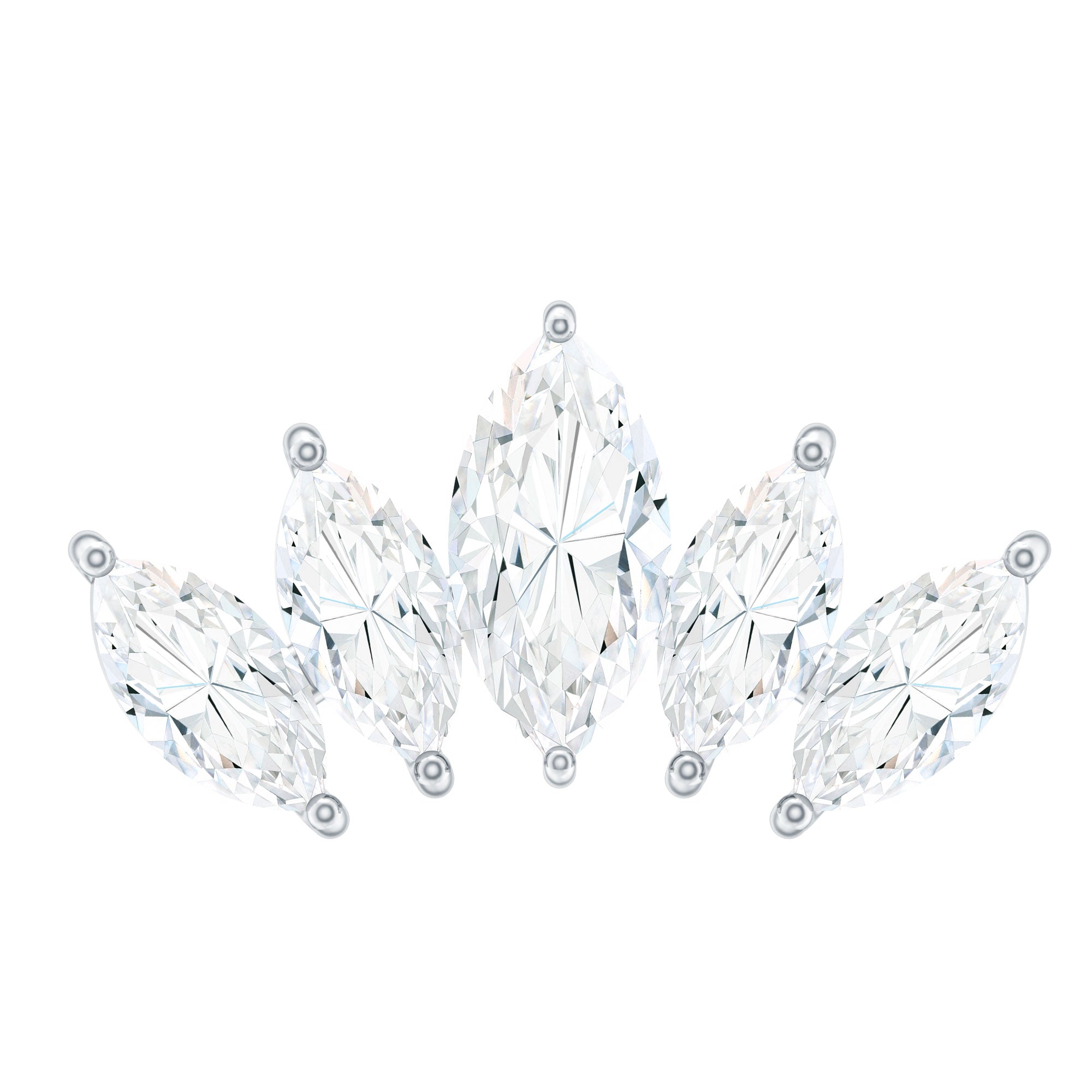 Certified Marquise Cut Diamond Helix Earring for Women Lab - ( EF-VS ) - Rosec Jewels