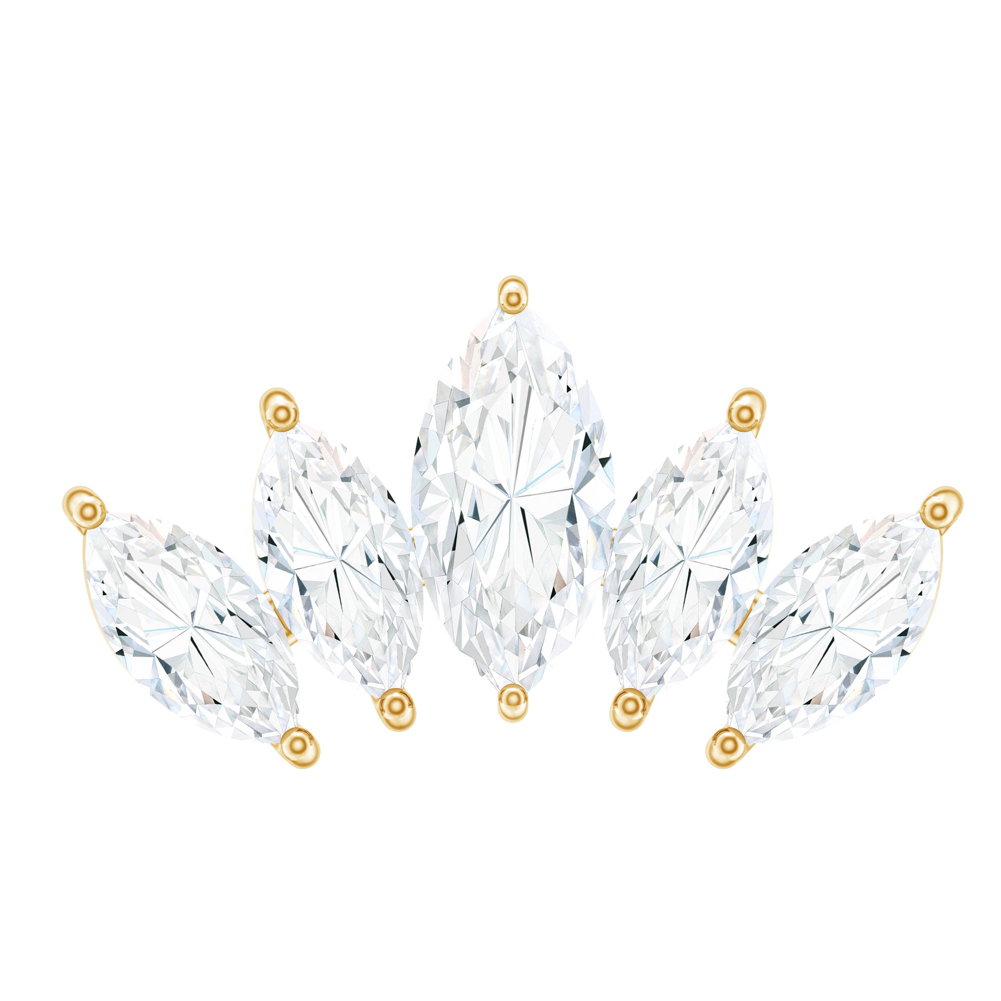Certified Marquise Cut Diamond Helix Earring for Women Lab - ( EF-VS ) - Rosec Jewels