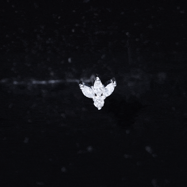 Marquise Shape Diamond Leaf Earring for Helix Piercing Lab - ( EF-VS ) - Rosec Jewels