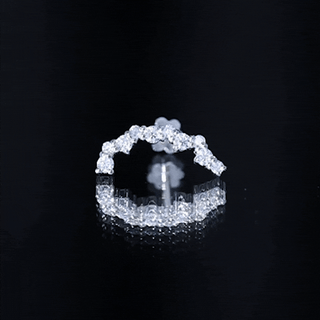 Round Cut Moissanite Ear Crawler Earring for Helix Piercing D-VS1 - Rosec Jewels