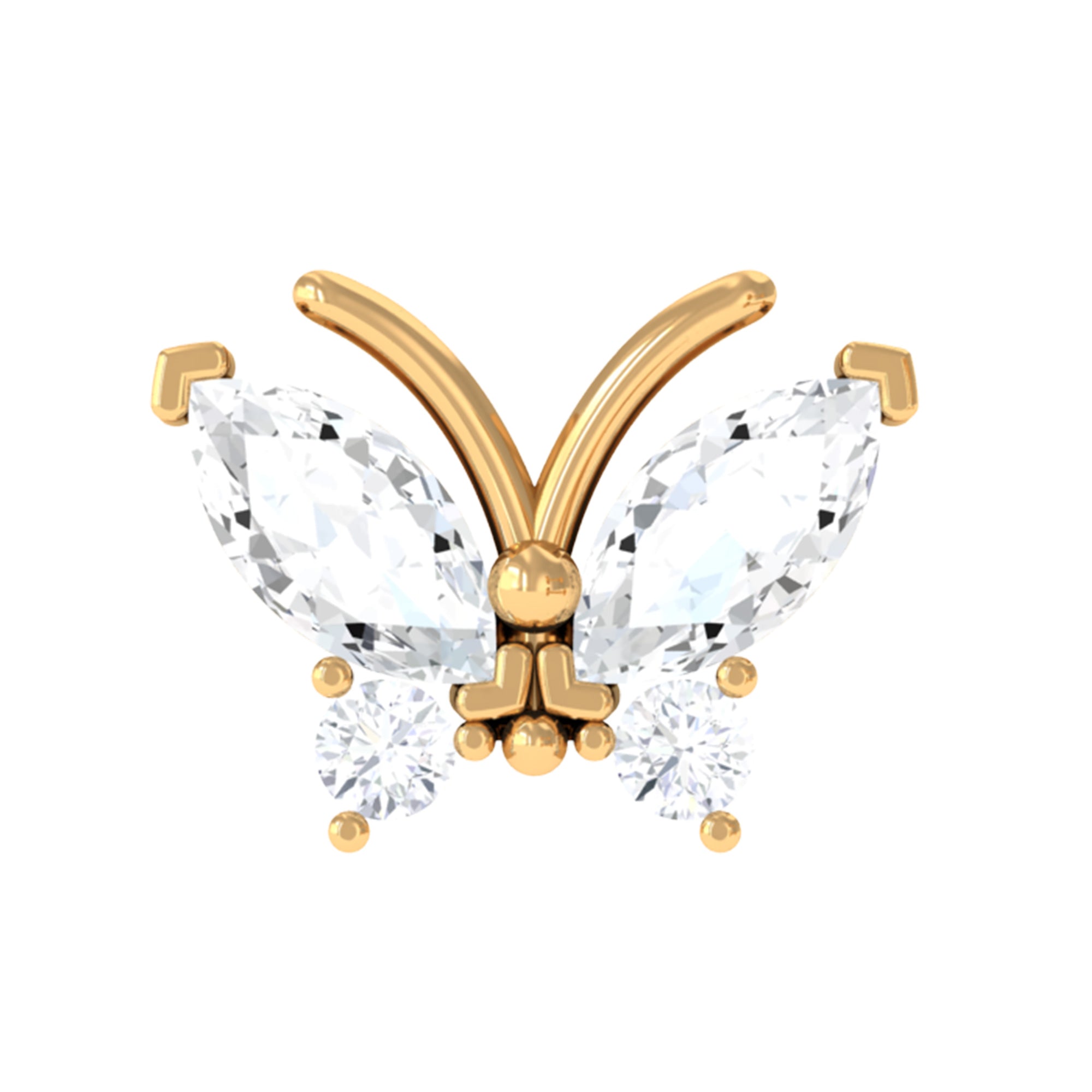 Marquise Moissanite Butterfly Cartilage Earring D-VS1 - Rosec Jewels
