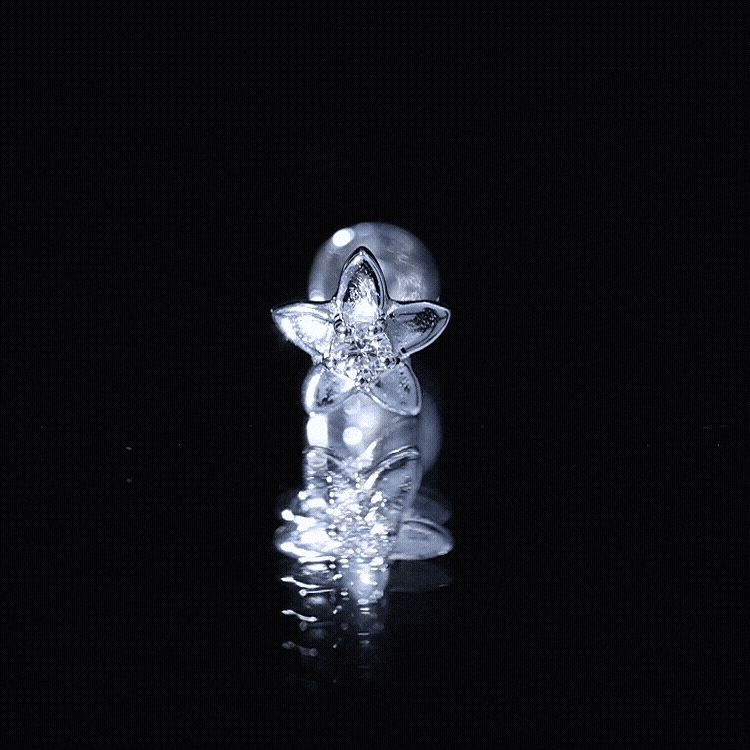 Nature Inspired Diamond Earring for Conch Piercing Lab - ( EF-VS ) - Rosec Jewels