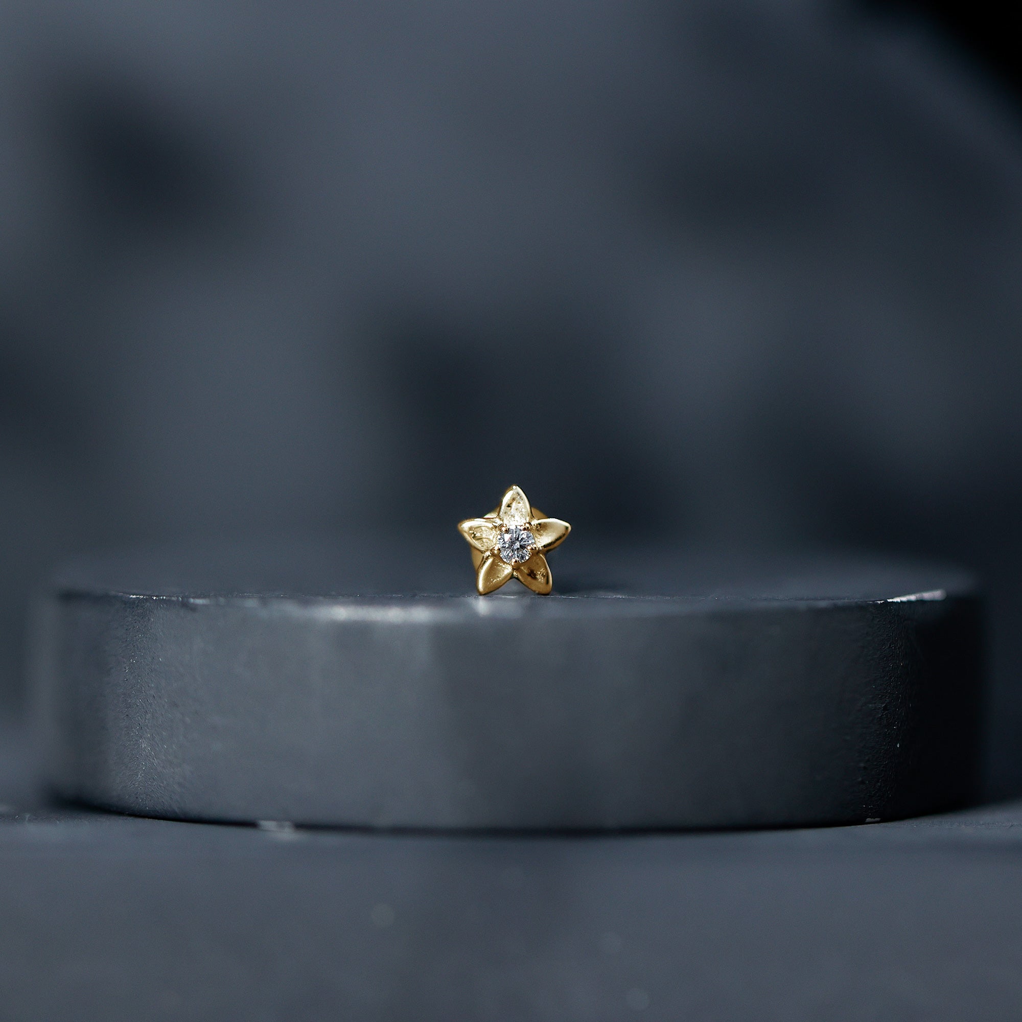 Nature Inspired Diamond Earring for Conch Piercing Lab - ( EF-VS ) - Rosec Jewels