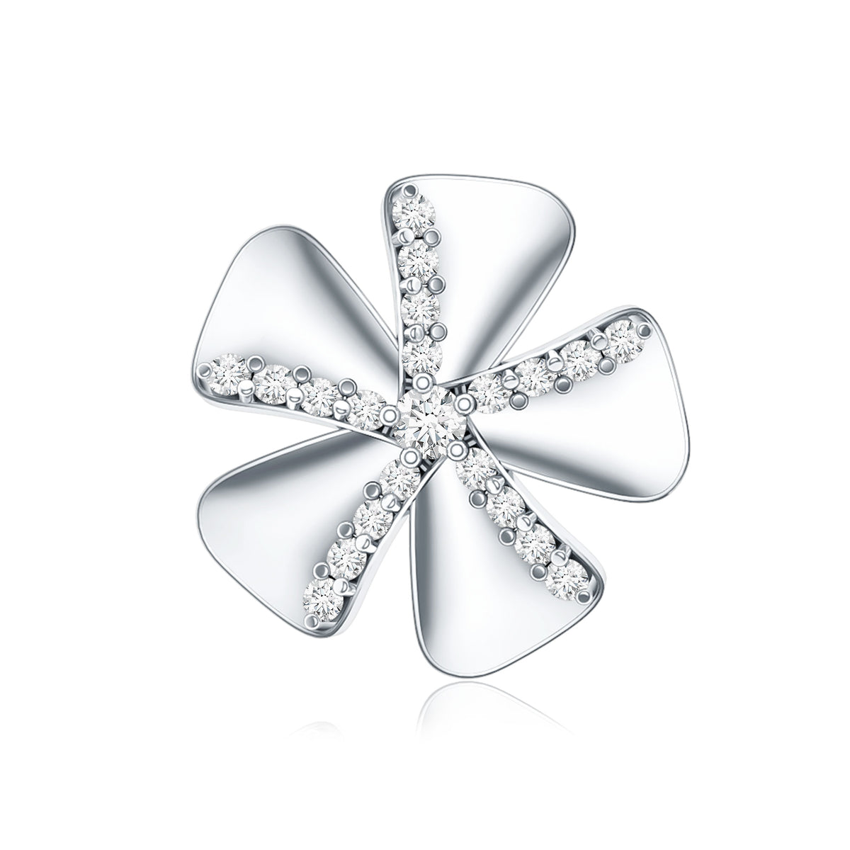 Modern Diamond Flower Earring for Helix Piercing