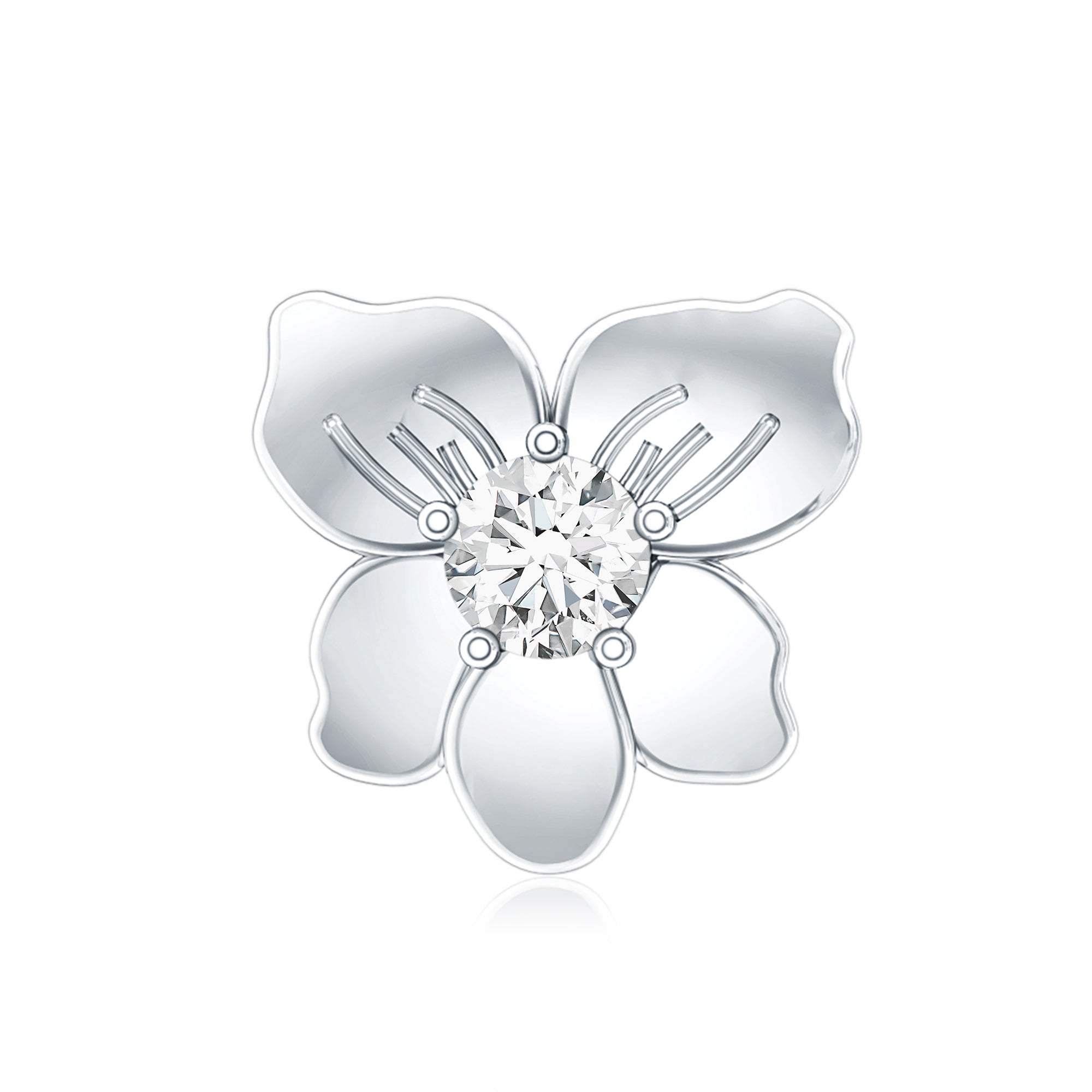 Nature Inspired Diamond Floral Helix Earring