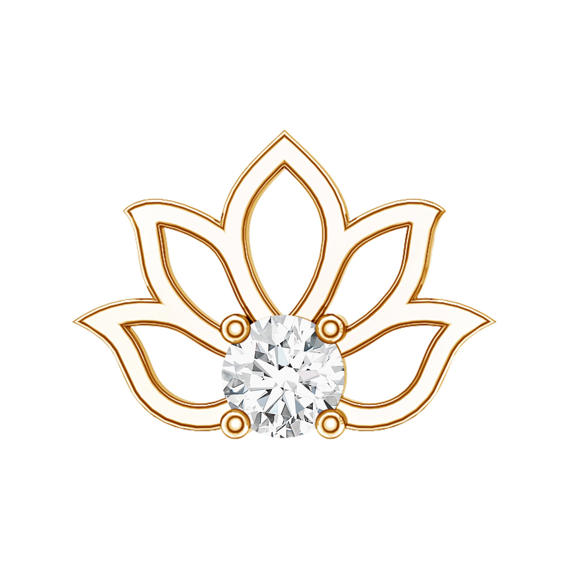 Nature Inspired Diamond Lotus Earring Lab - ( EF-VS ) - Rosec Jewels