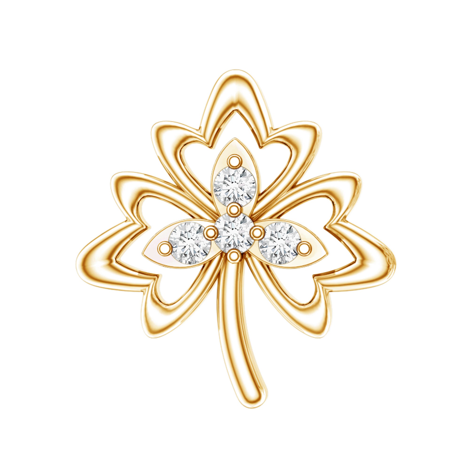 Diamond Nature Inspired Earring for Helix Piercing Lab - ( EF-VS ) - Rosec Jewels