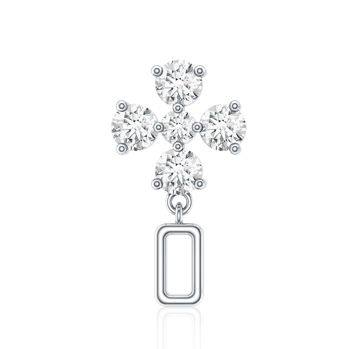 Simple Diamond Drop Earring for Helix Piercing
