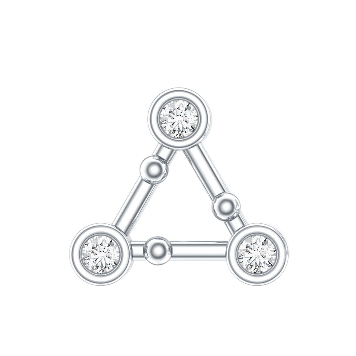 Diamond Open Triangle Earring for Conch Piercing Lab - ( EF-VS ) - Rosec Jewels