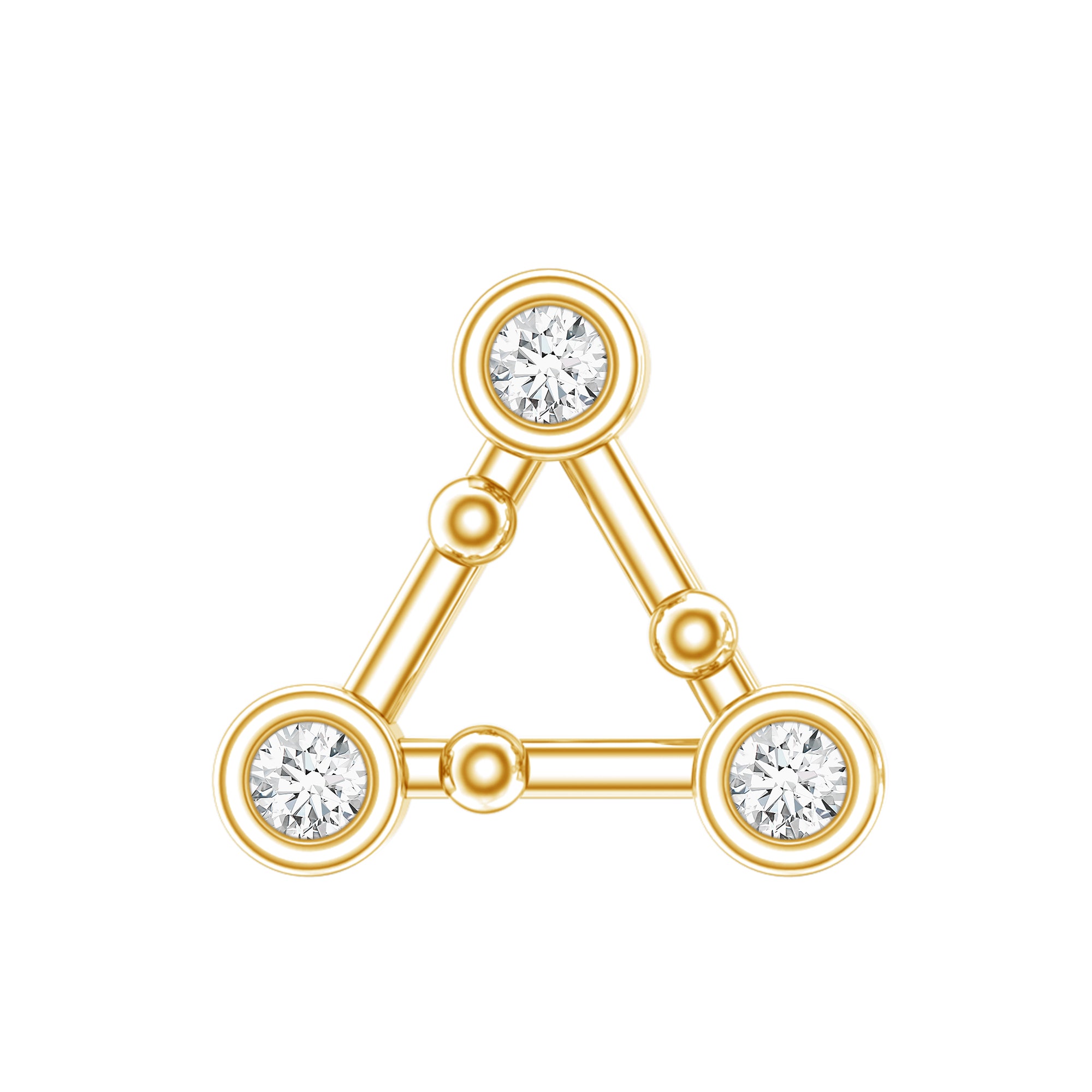 Diamond Open Triangle Earring for Conch Piercing Lab - ( EF-VS ) - Rosec Jewels