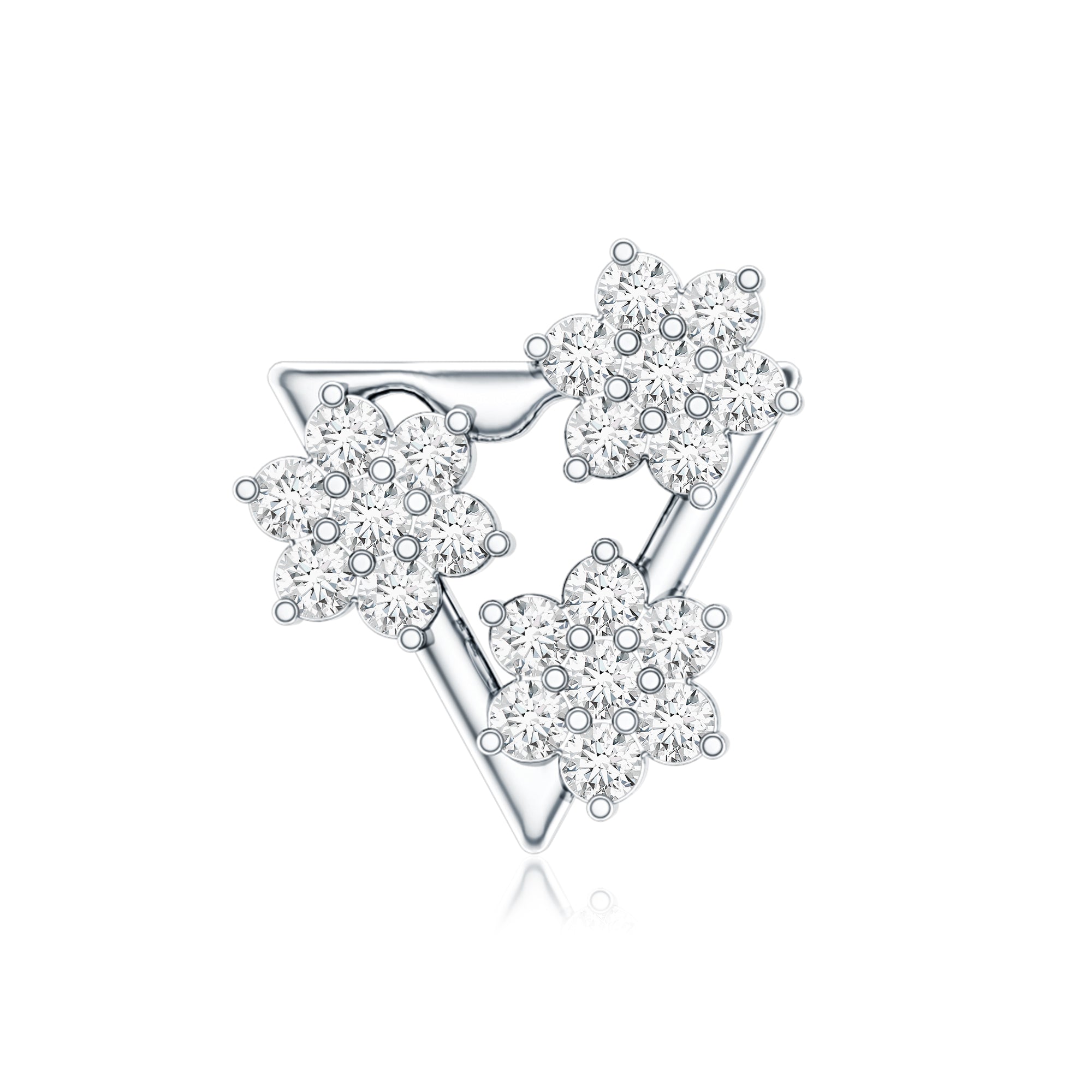 Diamond Triangle Earring for Helix Piercing