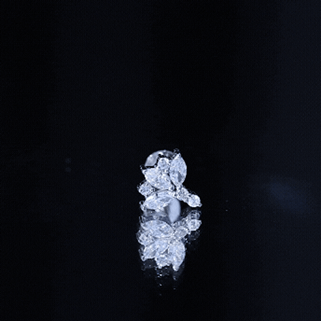 Diamond Lotus Cartilage Earring Lab - ( EF-VS ) - Rosec Jewels