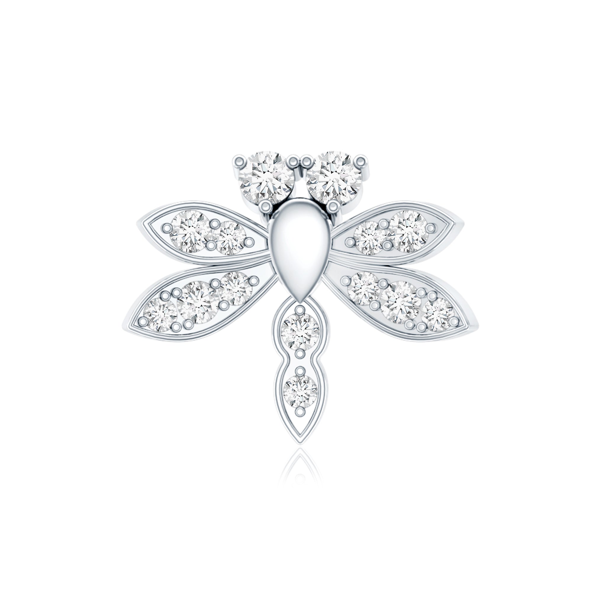 Diamond Dragon Fly Earring for Helix Piercing