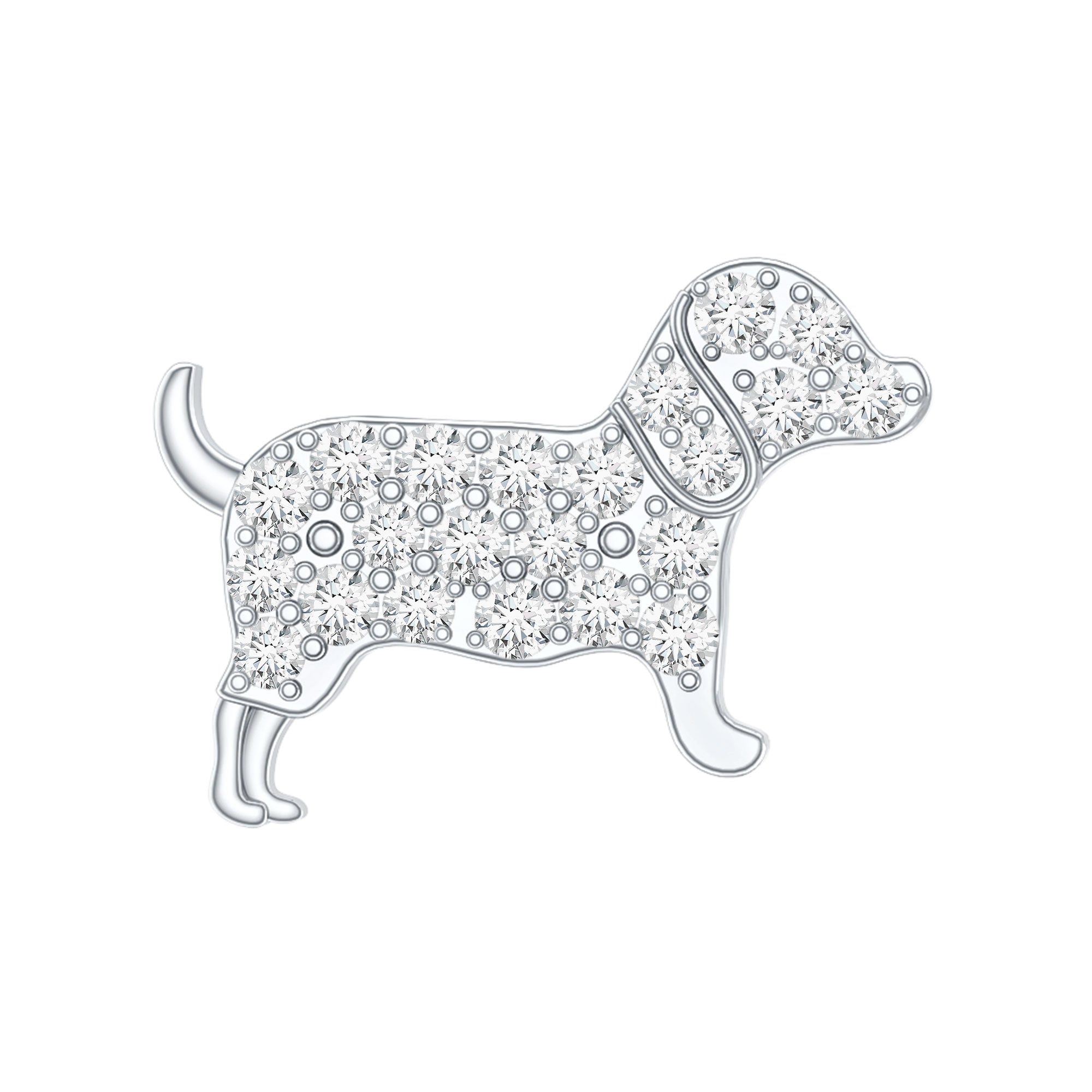 Adorable Diamond Puppy Earring for Helix Piercing Lab - ( EF-VS ) - Rosec Jewels