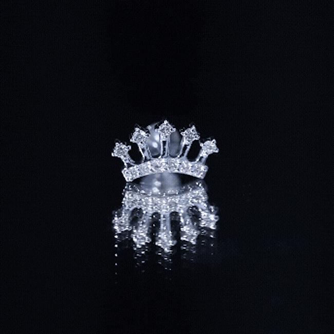 Certified Diamond Crown Earring for Helix Piercing Lab - ( EF-VS ) - Rosec Jewels
