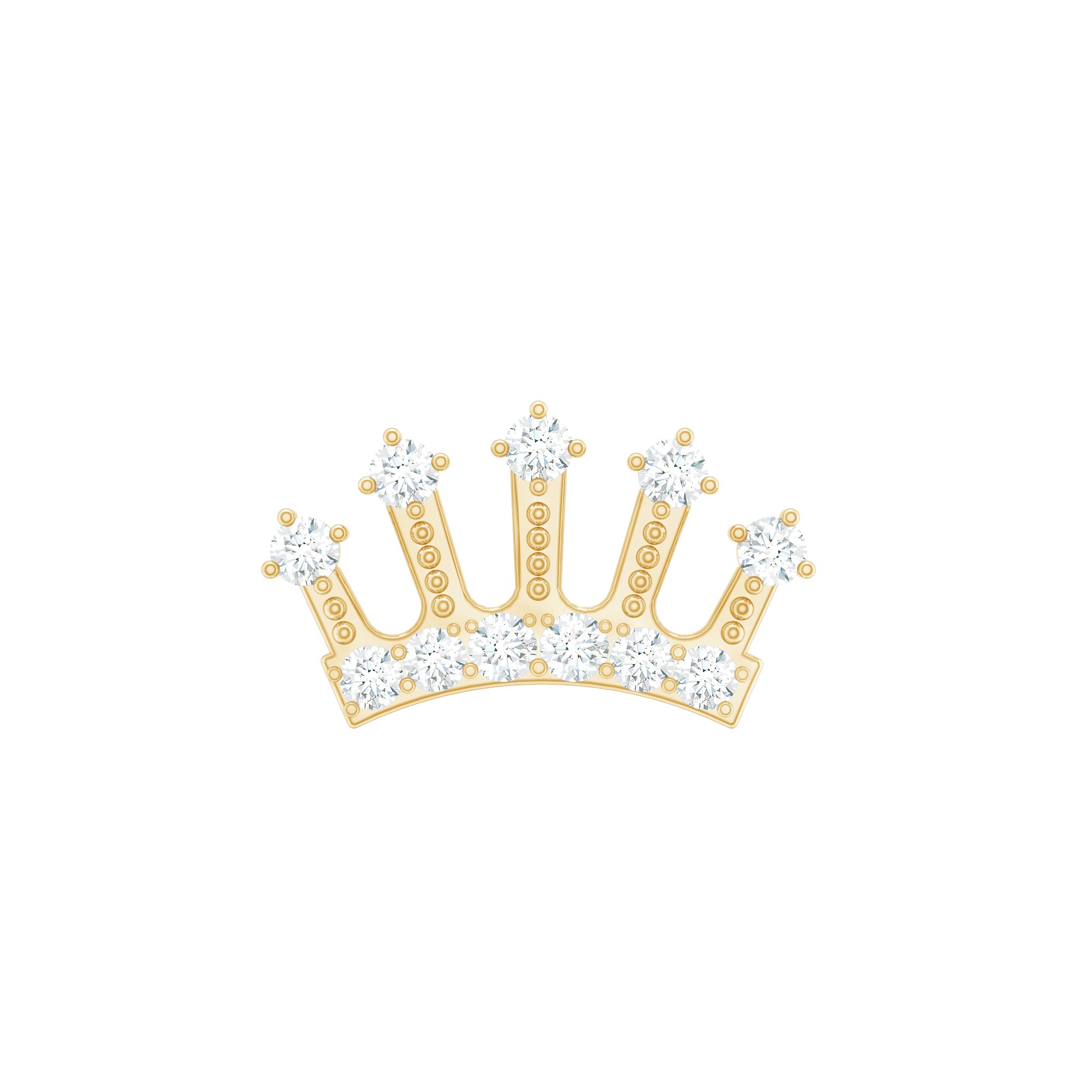 Certified Diamond Crown Earring for Helix Piercing Lab - ( EF-VS ) - Rosec Jewels