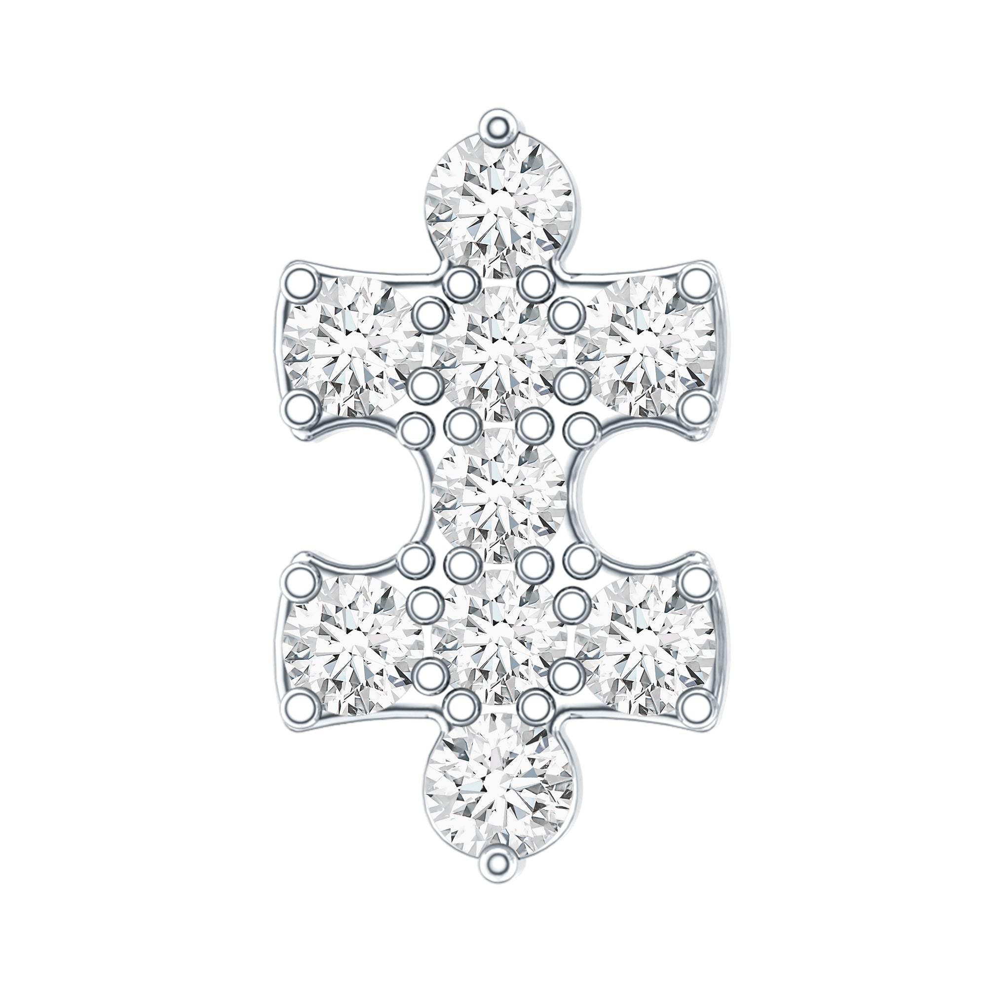 Diamond Puzzle Piece Earring for Helix Piercing