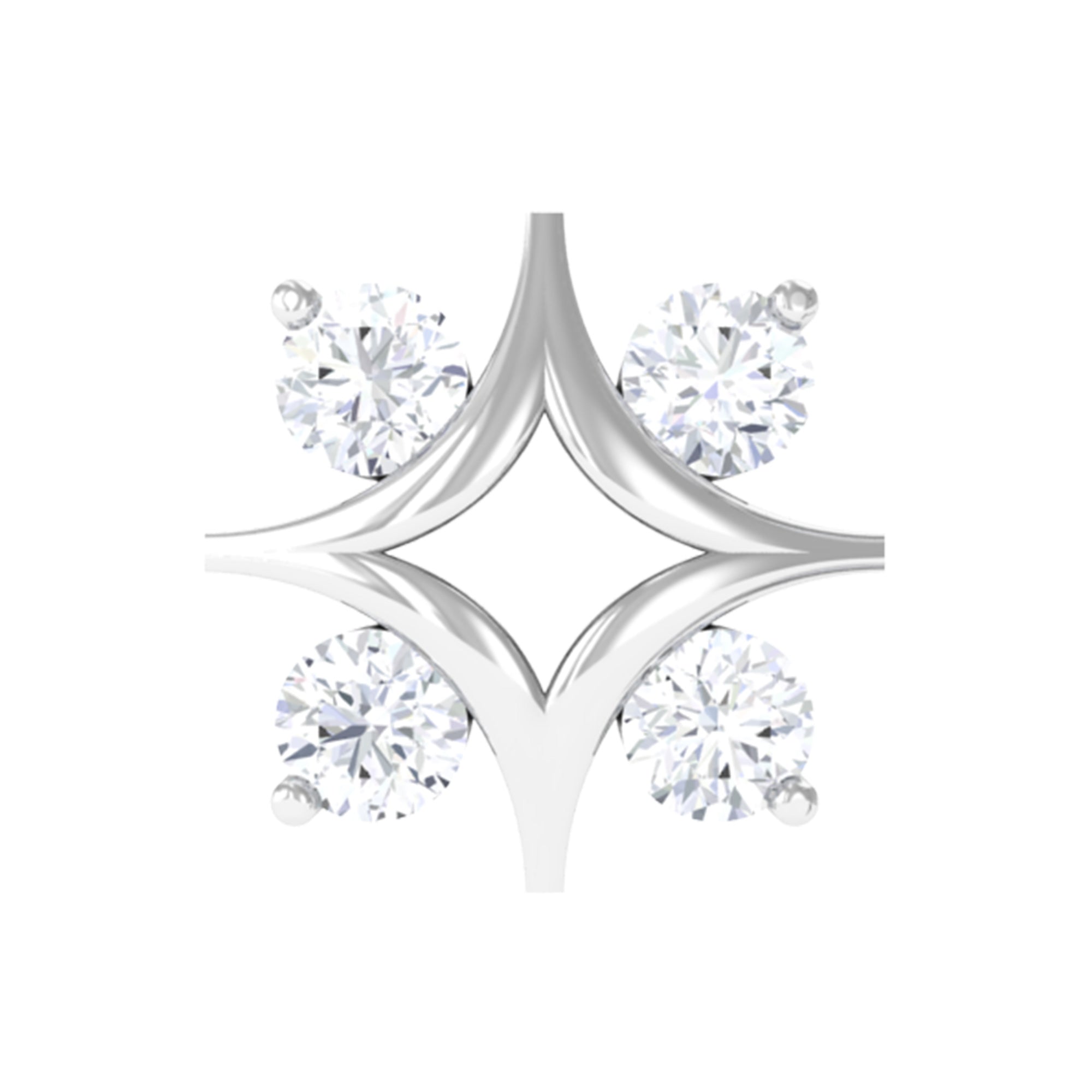 Round Moissanite Star Earring for Helix Piercing D-VS1 - Rosec Jewels