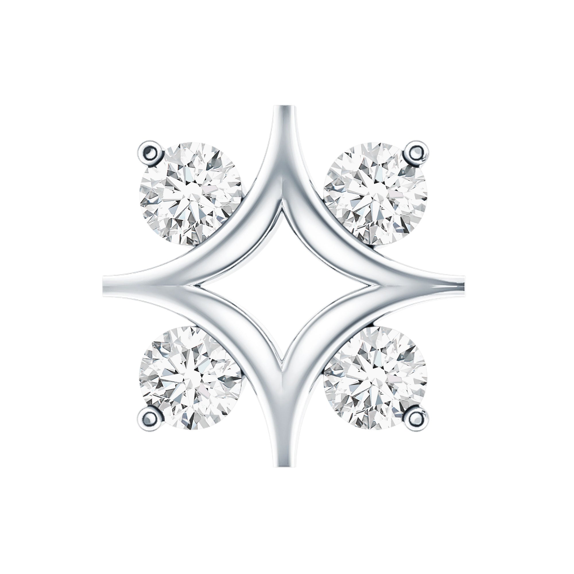 Round Moissanite Star Earring for Helix Piercing D-VS1 - Rosec Jewels