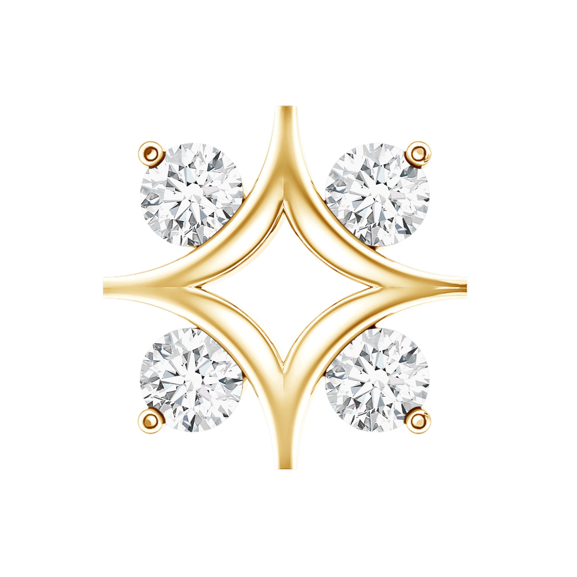 Round Moissanite Star Earring for Helix Piercing D-VS1 - Rosec Jewels