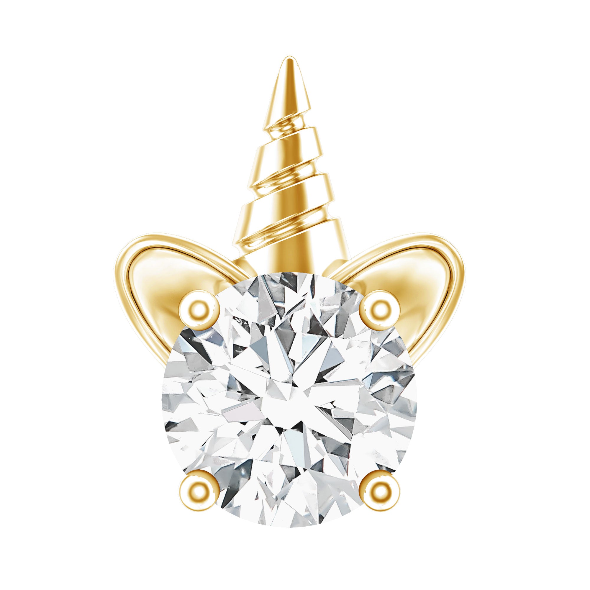 Cute Moissanite Unicorn Helix Earring for Women D-VS1 - Rosec Jewels