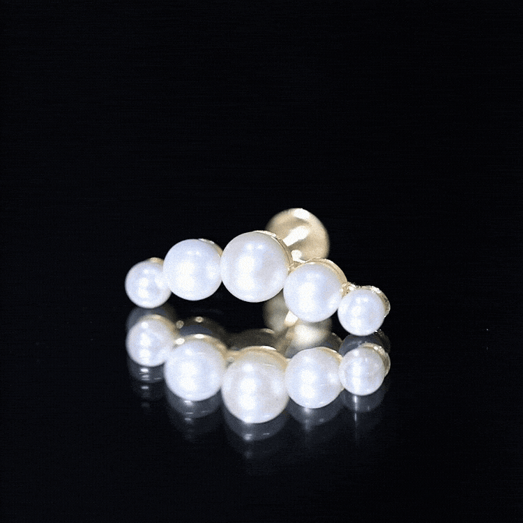 Round Freshwater Pearl Crawler Earring for Women AAA - Rosec Jewels