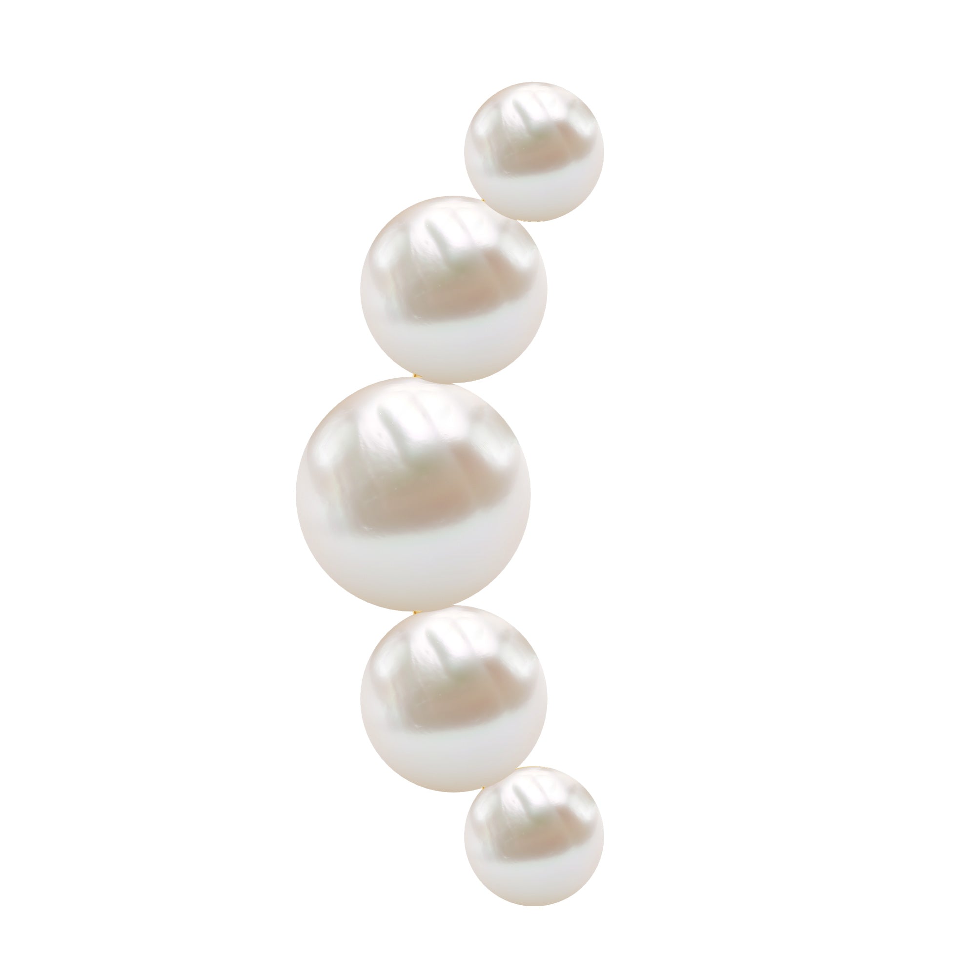 Round Freshwater Pearl Crawler Earring for Women AAA - Rosec Jewels