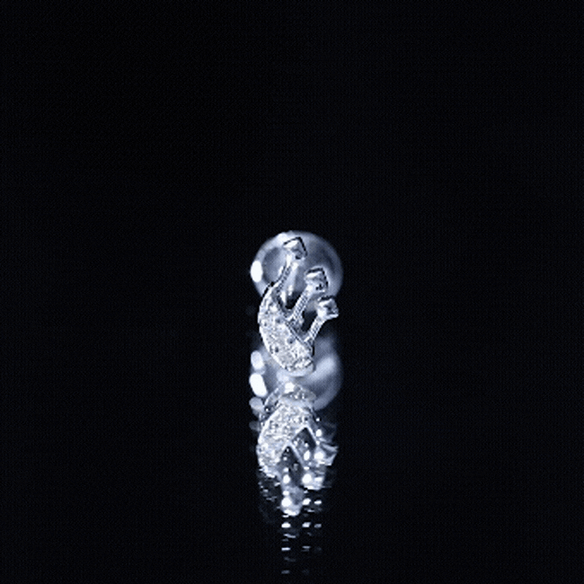 Real Diamond Music Note Earring for Cartilage Piercing Natural - ( HI-SI ) - Rosec Jewels