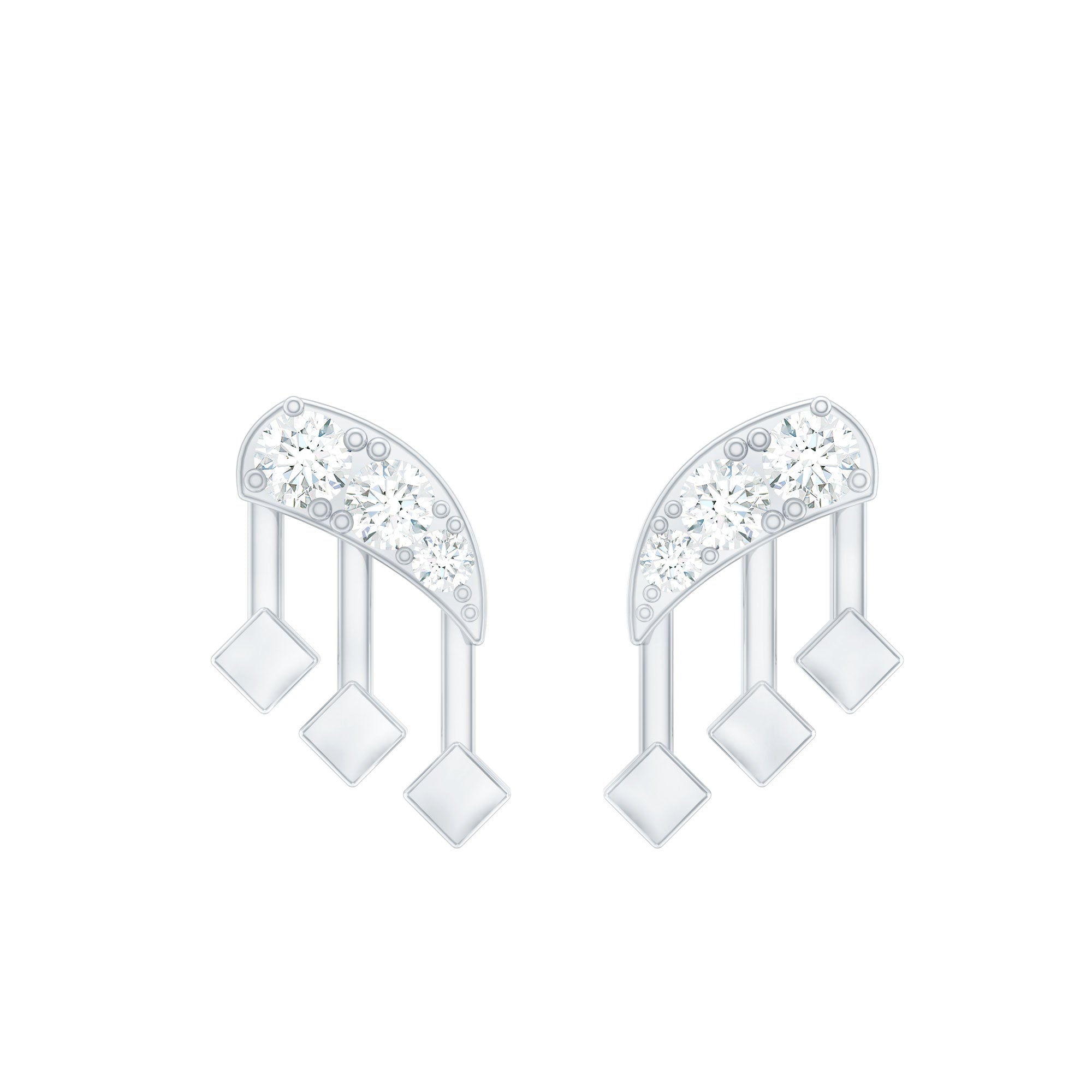 Real Diamond Music Note Earring for Cartilage Piercing Natural - ( HI-SI ) - Rosec Jewels