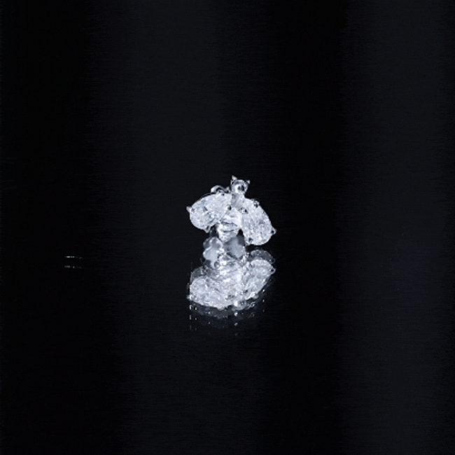 Pear Cut Moissanite Bee Earring for Cartilage Piercing D-VS1 - Rosec Jewels
