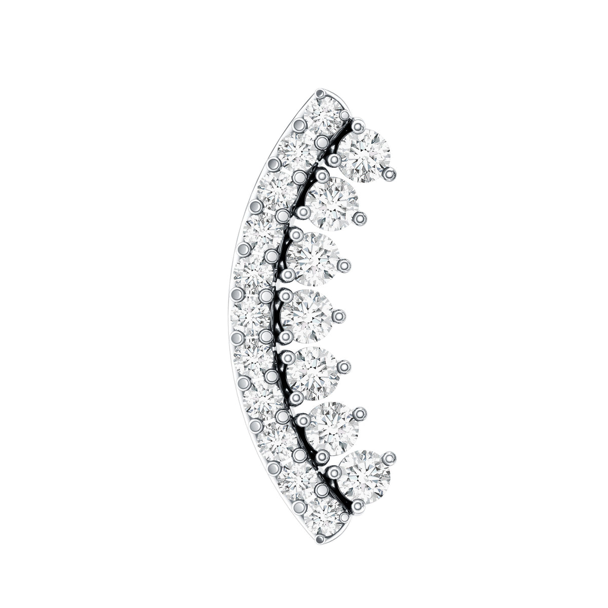 Certified Diamond Curved Cartilage Earring for Women Natural - ( HI-SI ) - Rosec Jewels