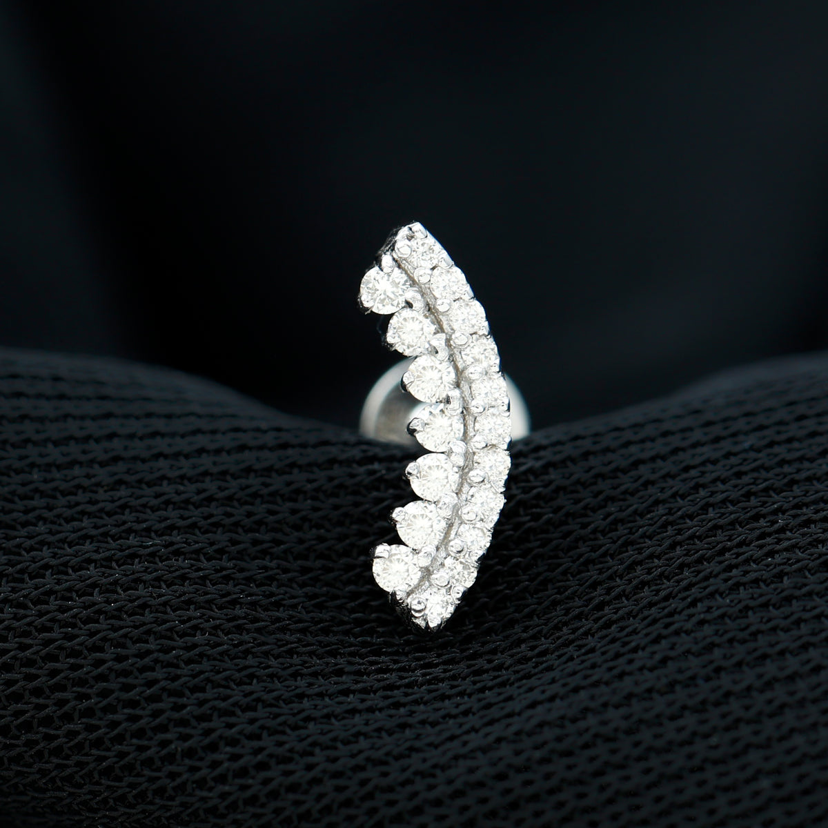 Certified Diamond Curved Cartilage Earring for Women Natural - ( HI-SI ) - Rosec Jewels
