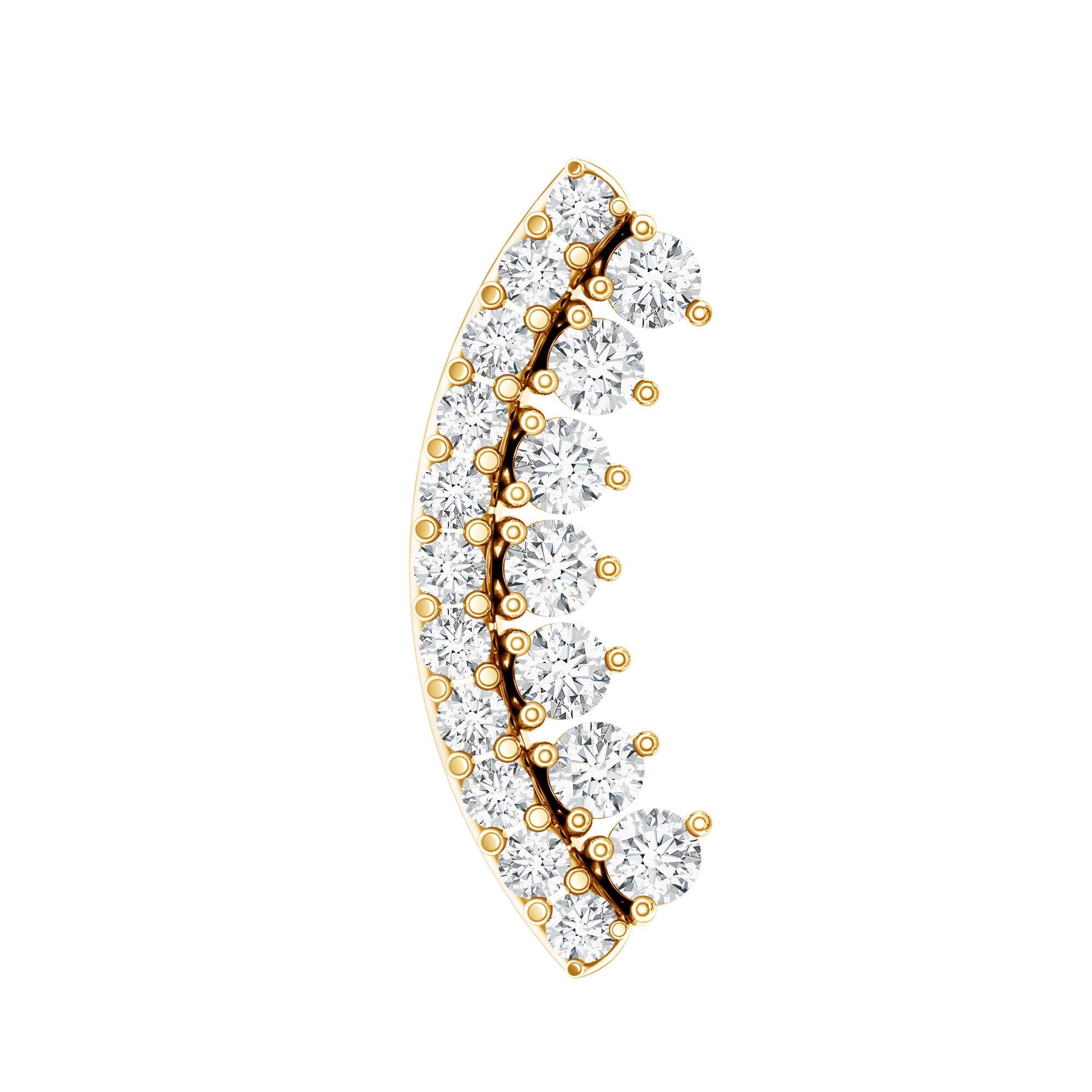 Certified Diamond Curved Cartilage Earring for Women Natural - ( HI-SI ) - Rosec Jewels