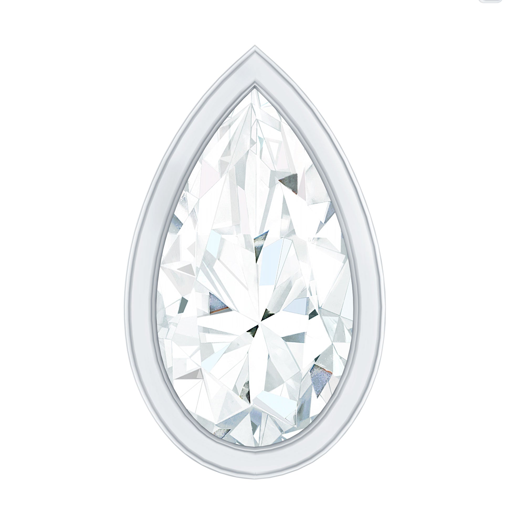 Pear Shape Diamond Solitaire Cartilage Earring Natural - ( HI-SI ) - Rosec Jewels