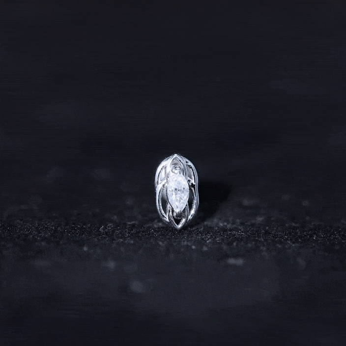 Marquise Diamond Solitaire Cartilage Earring Natural - ( HI-SI ) - Rosec Jewels