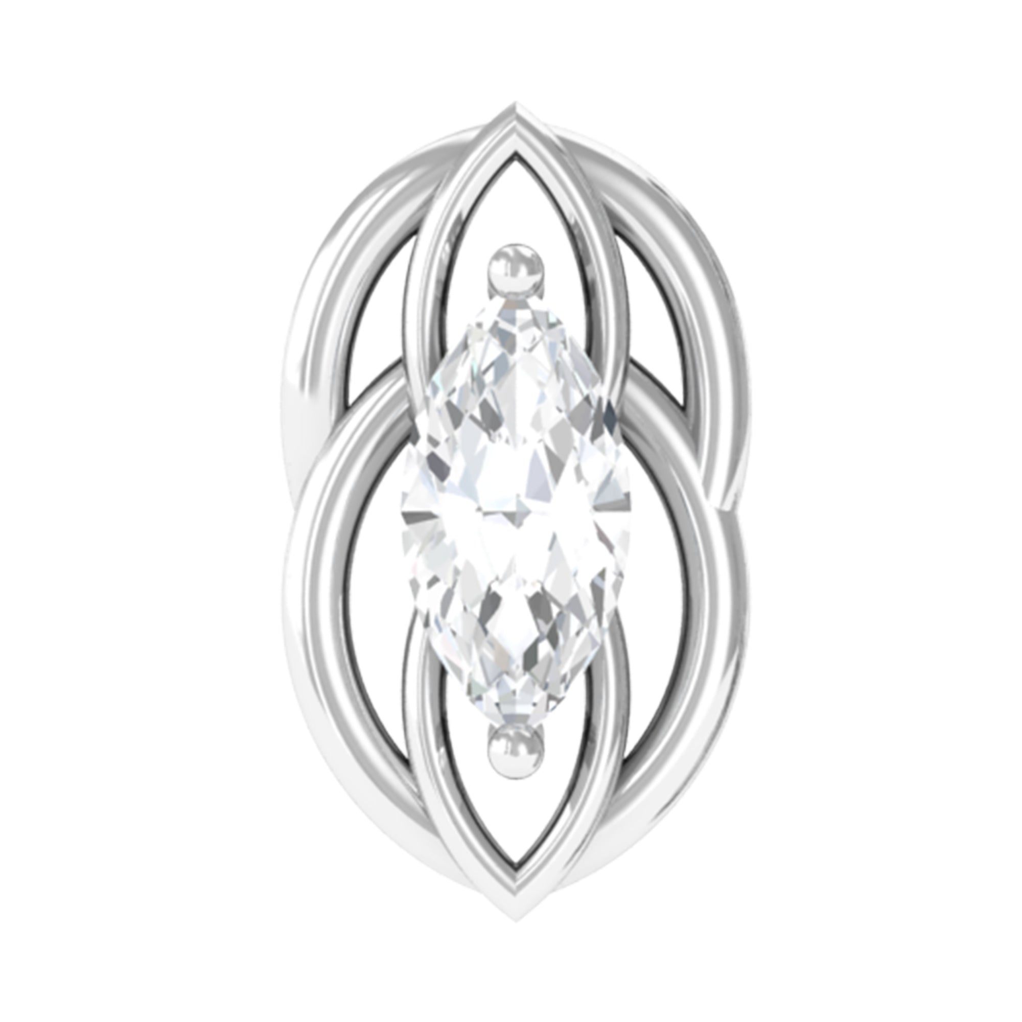 Marquise Diamond Solitaire Cartilage Earring Natural - ( HI-SI ) - Rosec Jewels