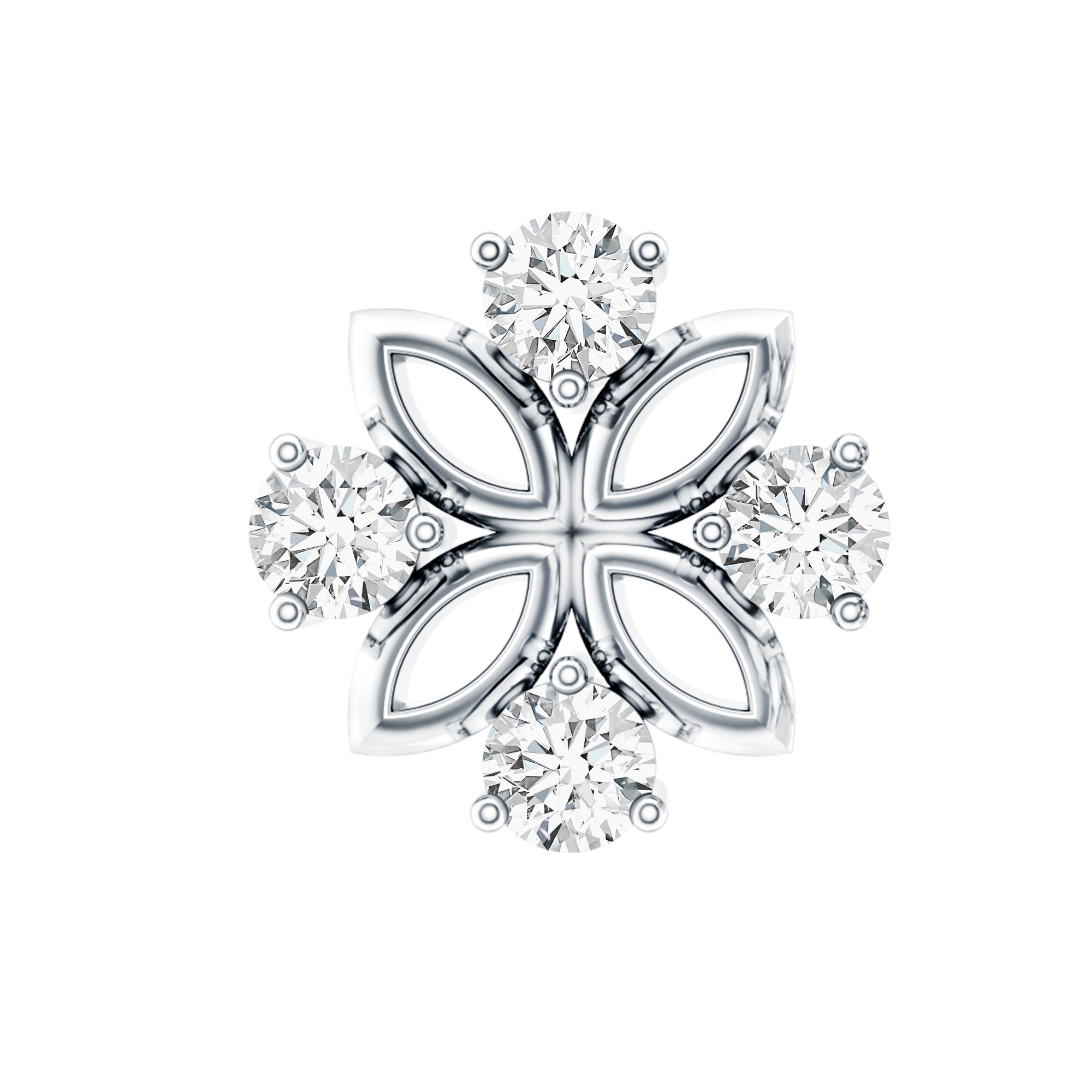 Nature Inspired Certified Diamond Flower Earring for Helix Piercing Natural - ( HI-SI ) - Rosec Jewels