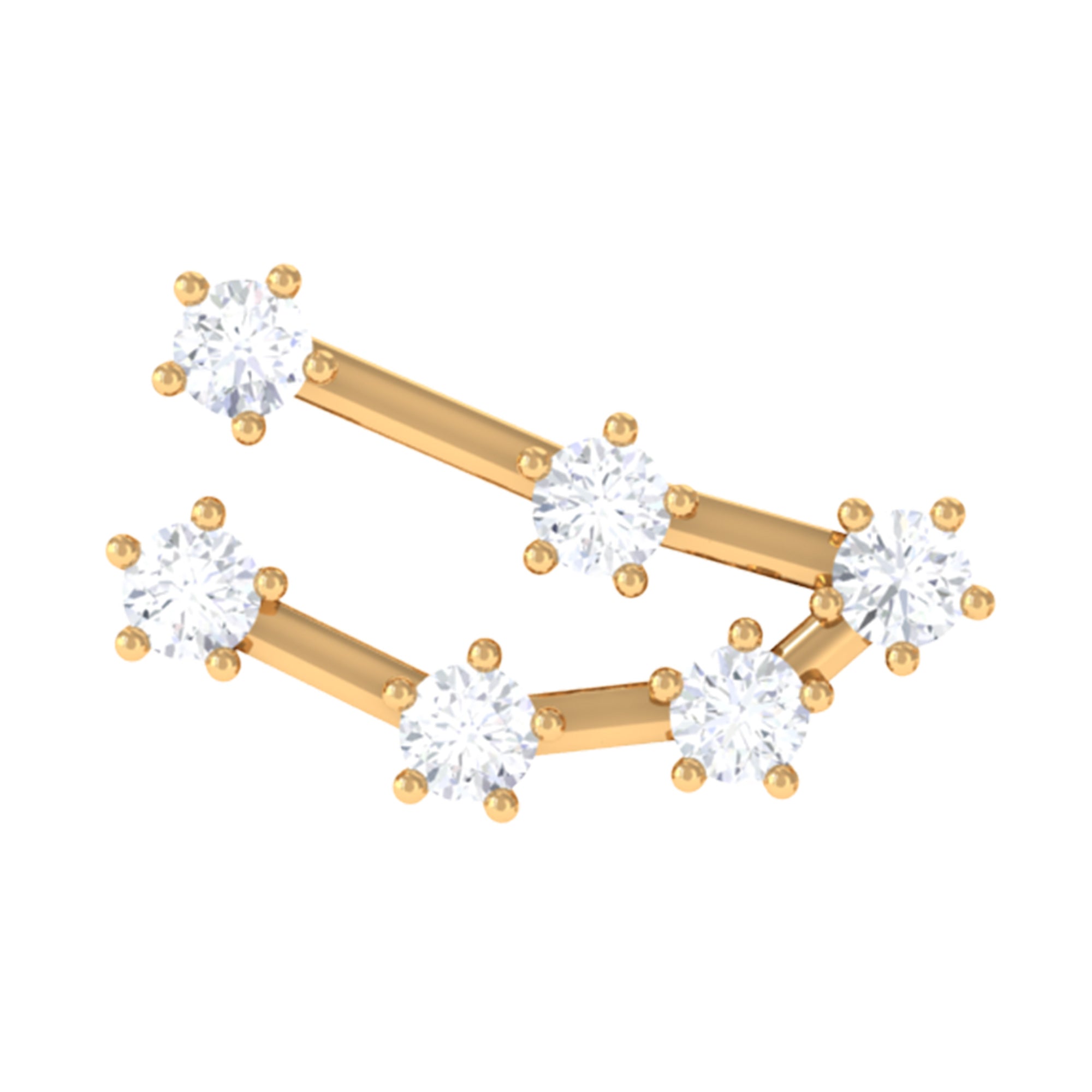 Diamond Capricorn Constellation Helix Piercing Earring Natural - ( HI-SI ) - Rosec Jewels