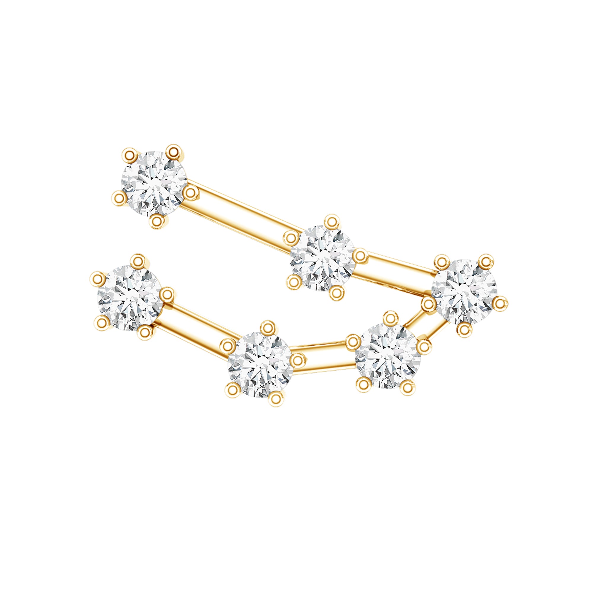 Diamond Capricorn Constellation Helix Piercing Earring Natural - ( HI-SI ) - Rosec Jewels