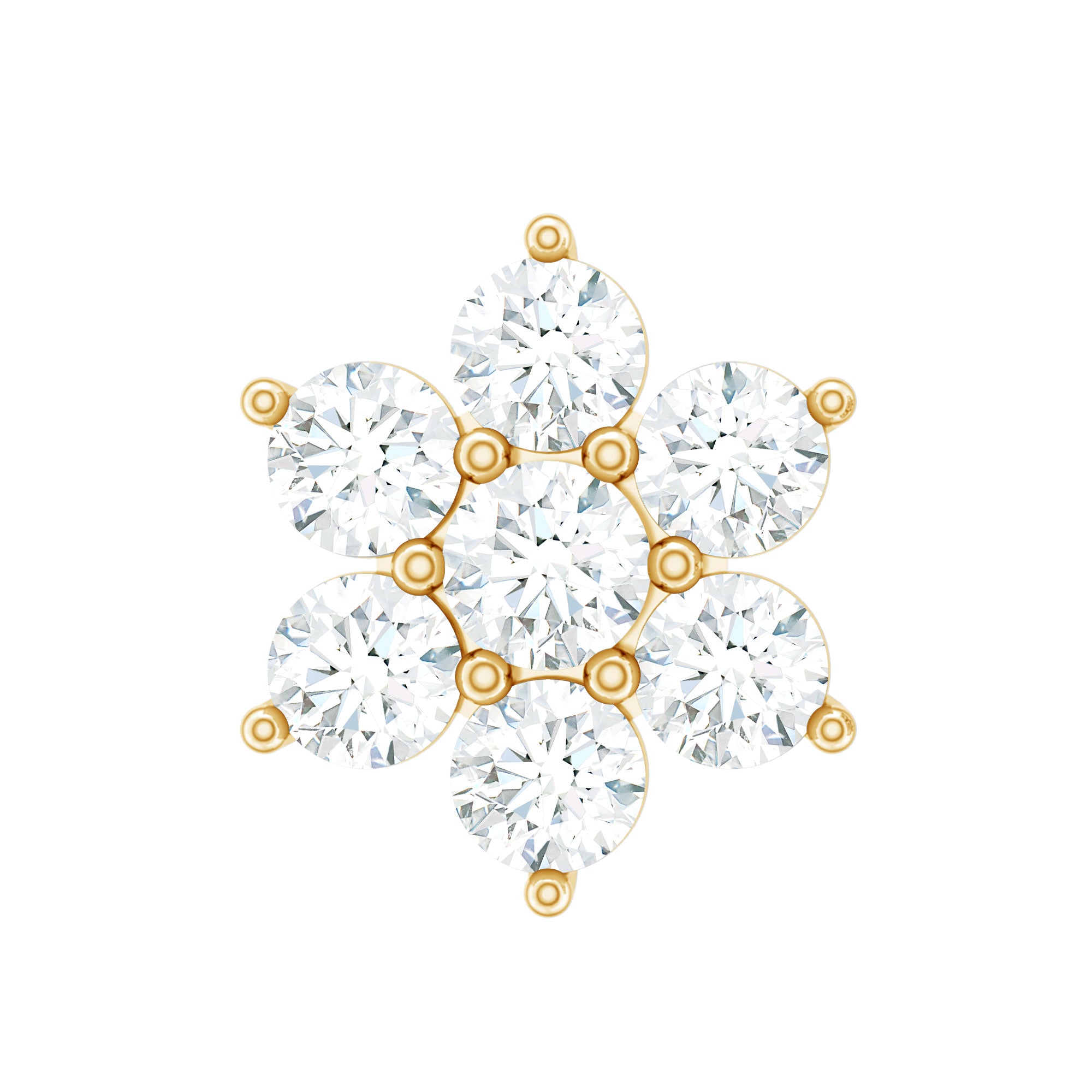 Simple Diamond Flower Cartilage Earring Natural - ( HI-SI ) - Rosec Jewels