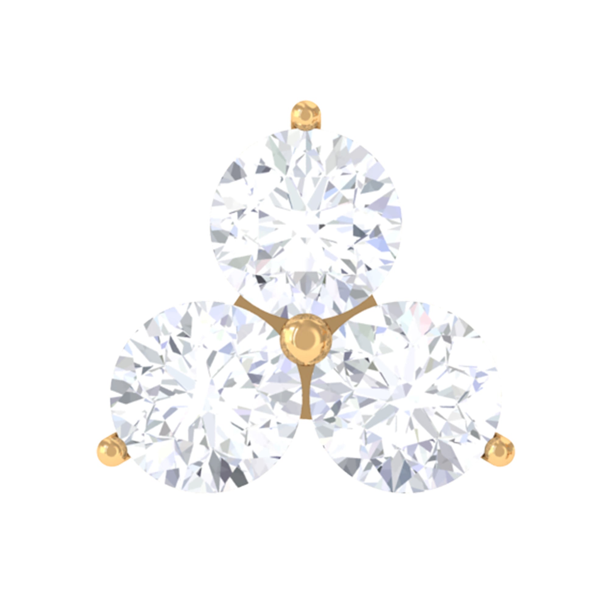 Dainty Diamond Trio Earring for Helix Piercing Natural - ( HI-SI ) - Rosec Jewels