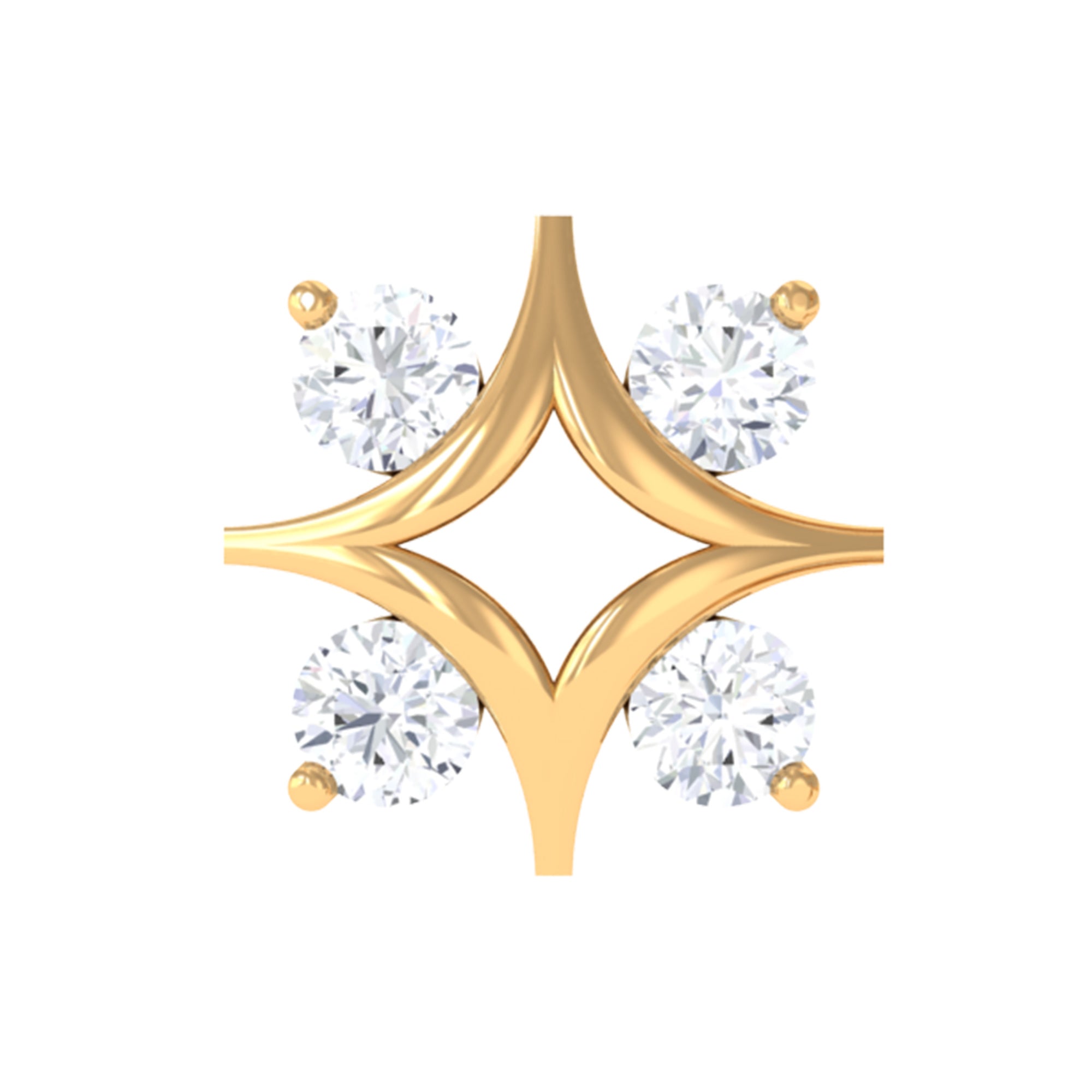 Round Cut Diamond Star Earring for Helix Piercing Natural - ( HI-SI ) - Rosec Jewels
