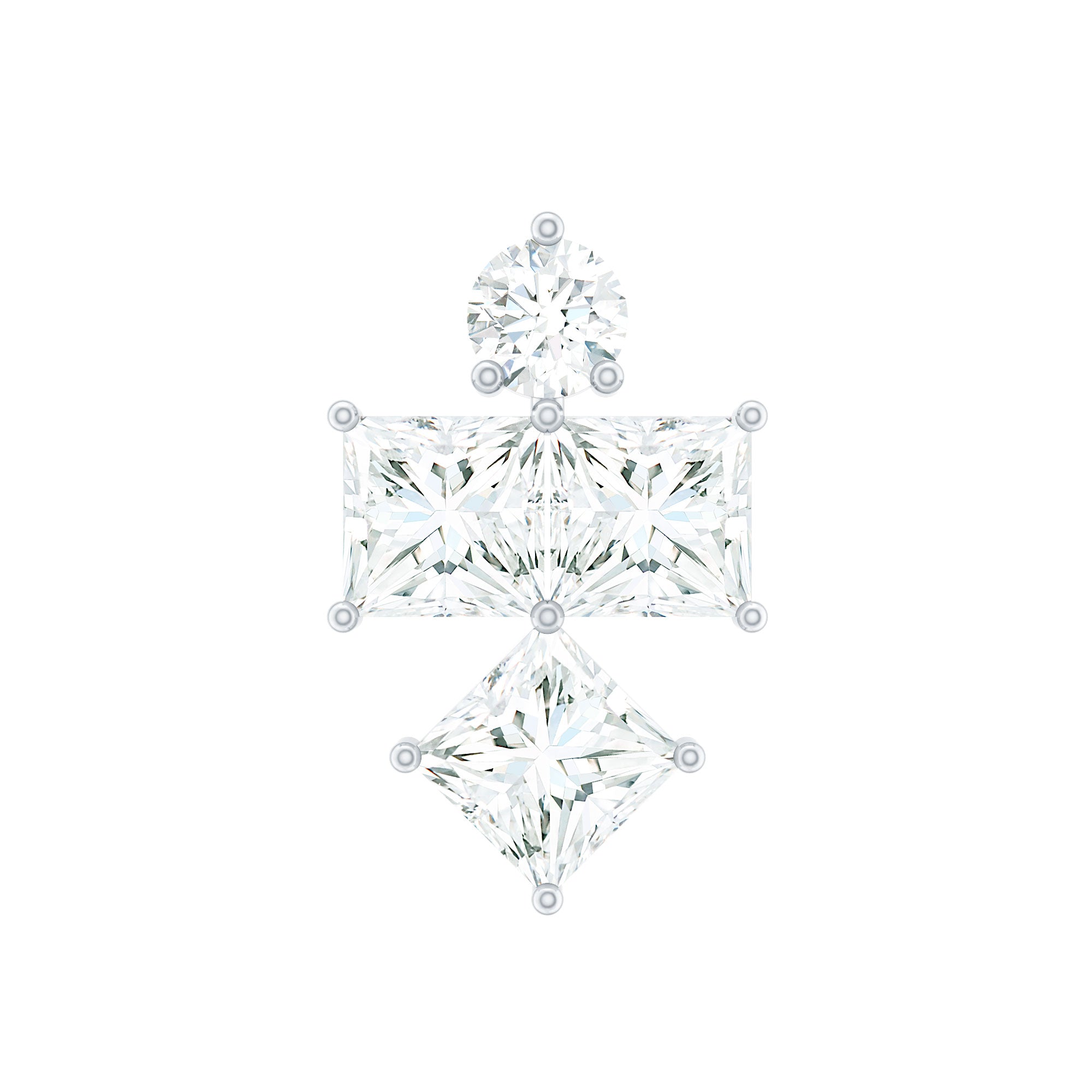 Princess Cut Diamond Helix Piercing Earring for Women Natural - ( HI-SI ) - Rosec Jewels