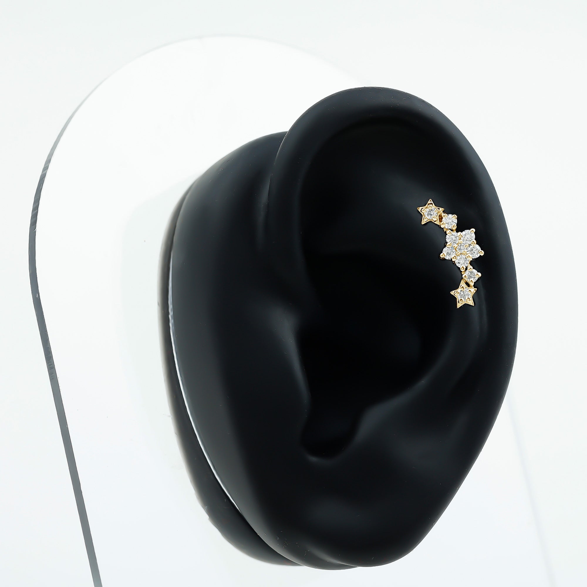 Brilliant Cut Diamond Star Ear Crawler Earring Natural - ( HI-SI ) - Rosec Jewels