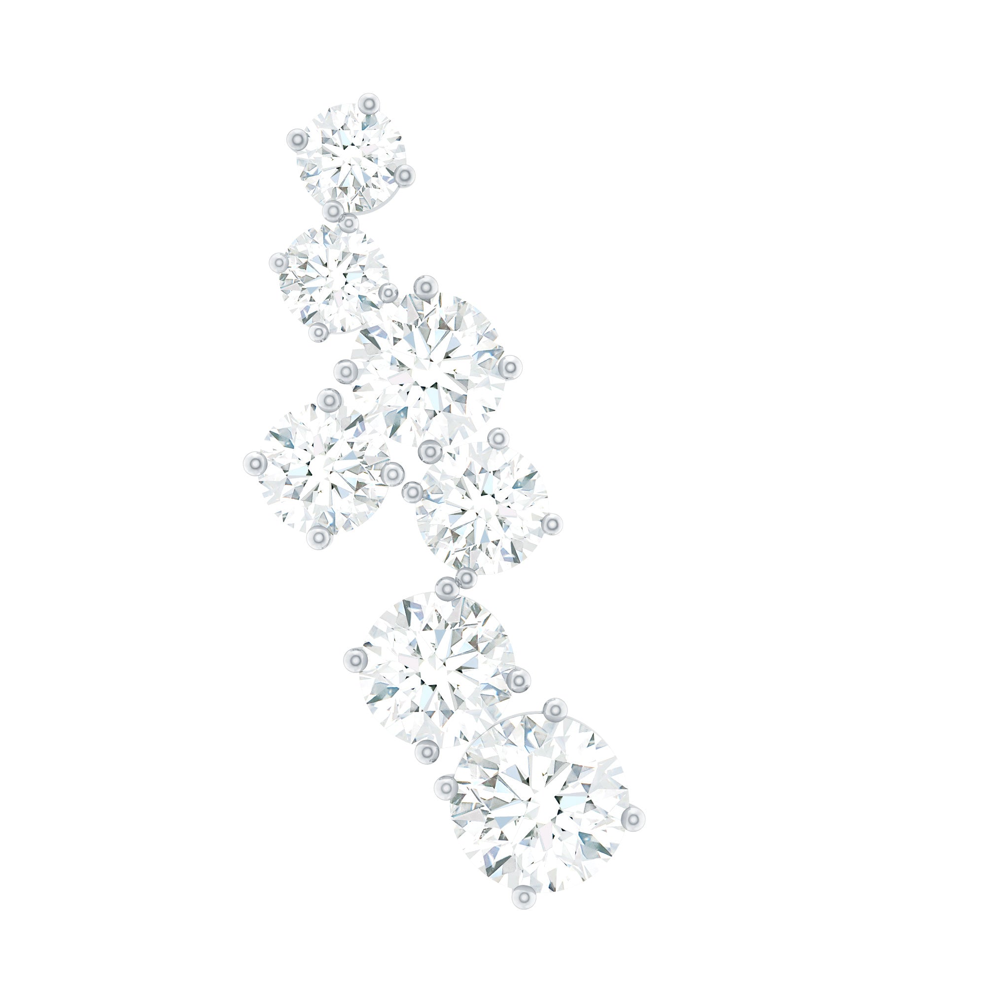 Simple Diamond Helix Piercing Earring with Flat Back Natural - ( HI-SI ) - Rosec Jewels
