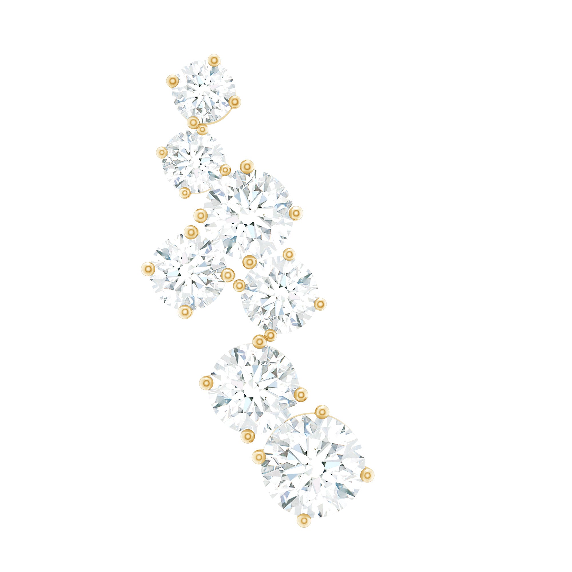 Simple Diamond Helix Piercing Earring with Flat Back Natural - ( HI-SI ) - Rosec Jewels