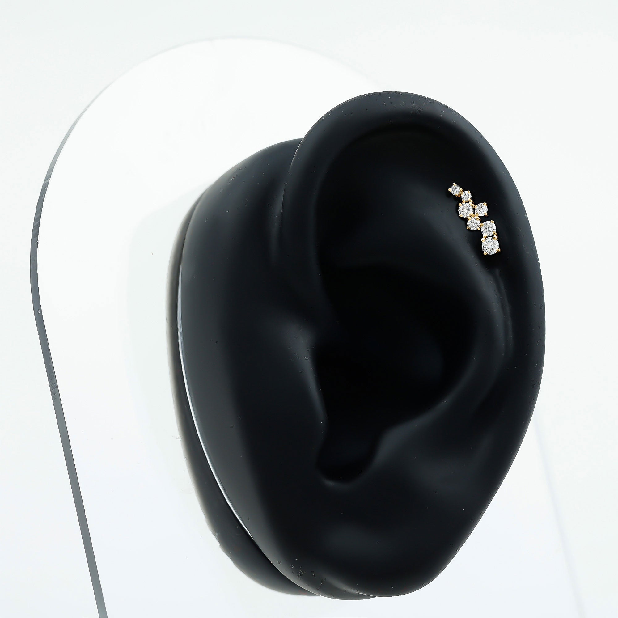 Simple Diamond Helix Piercing Earring with Flat Back Natural - ( HI-SI ) - Rosec Jewels