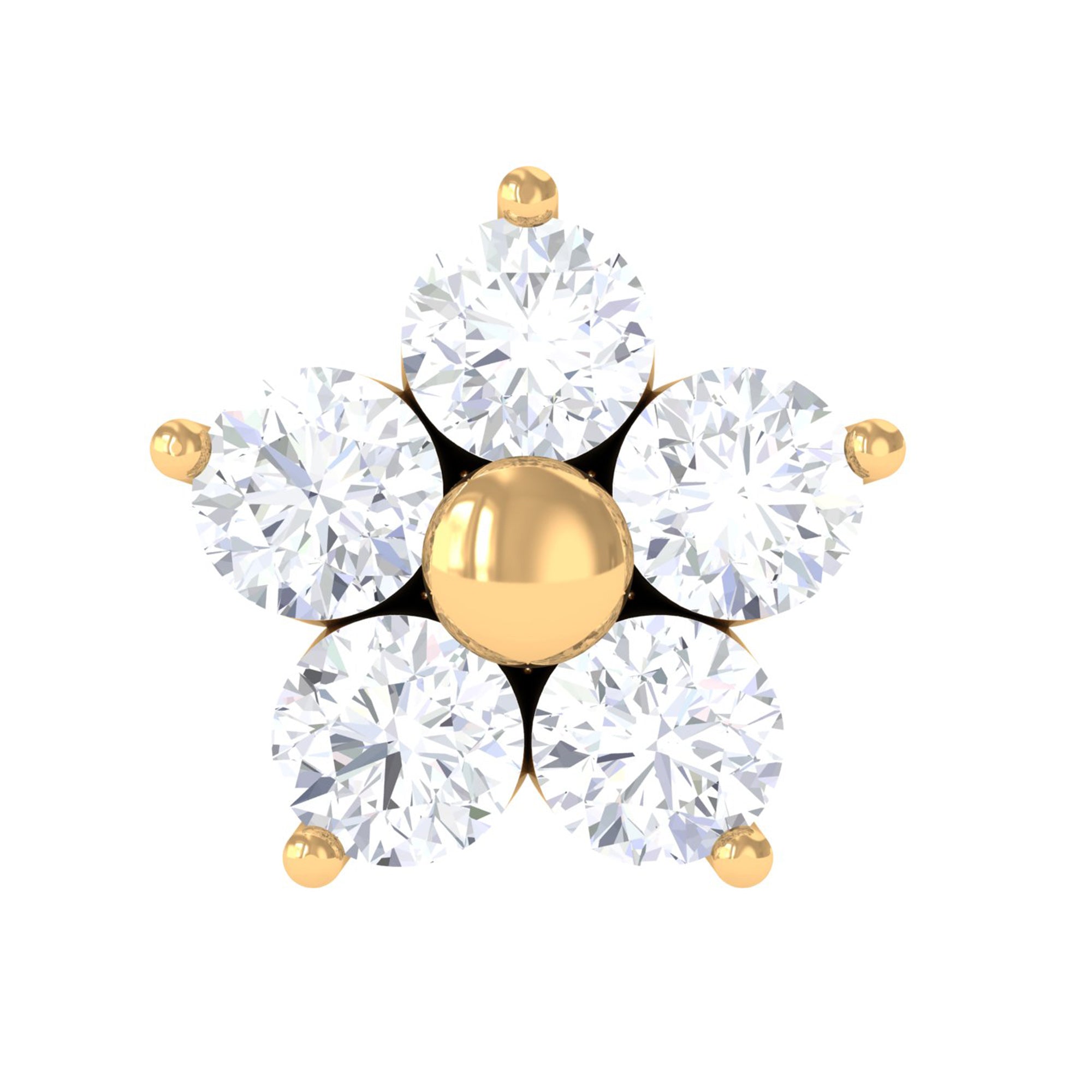Nature Inspired Diamond Flower Earring for Tragus Piercing Natural - ( HI-SI ) - Rosec Jewels