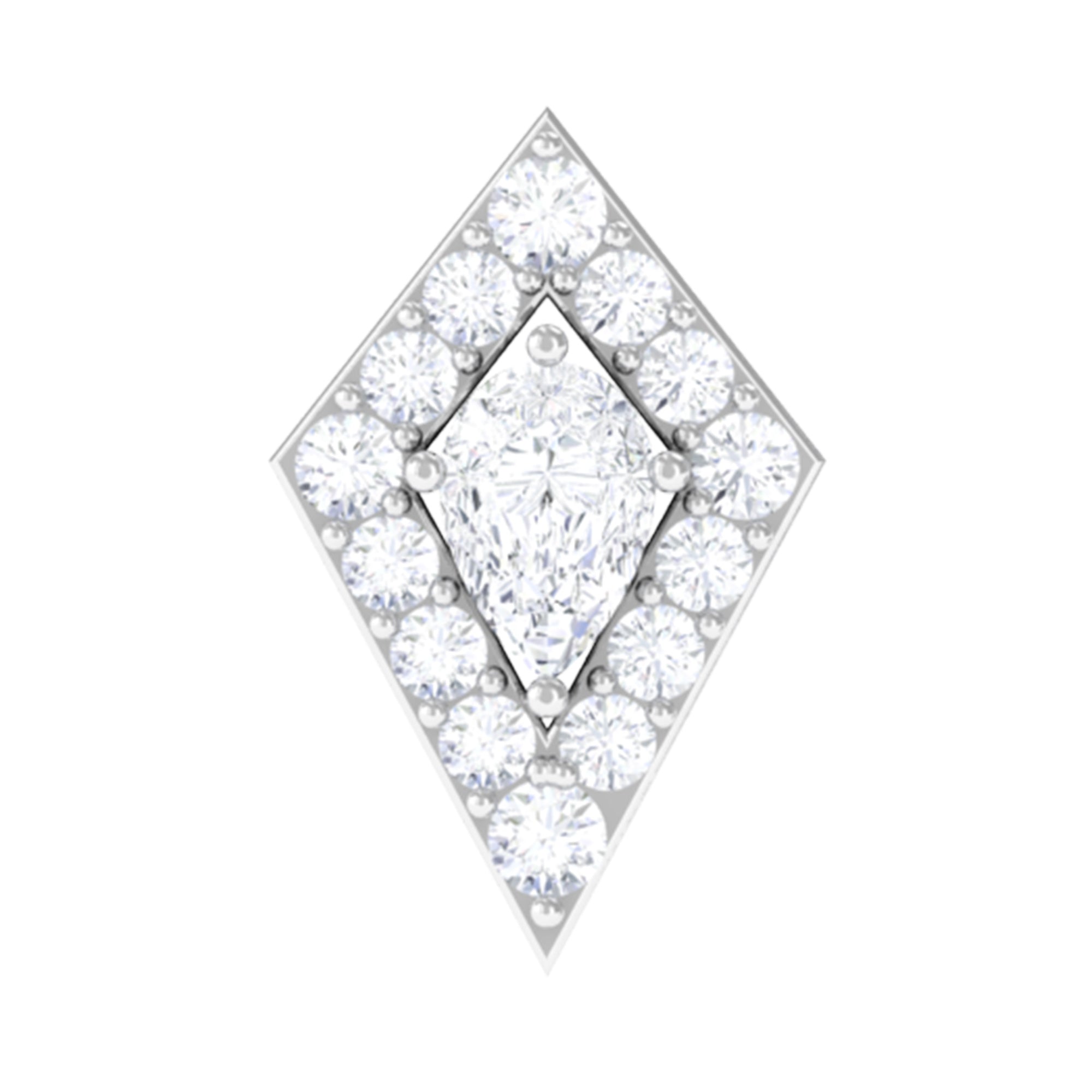 Modern Kite Shape Diamond Helix Earring Natural - ( HI-SI ) - Rosec Jewels